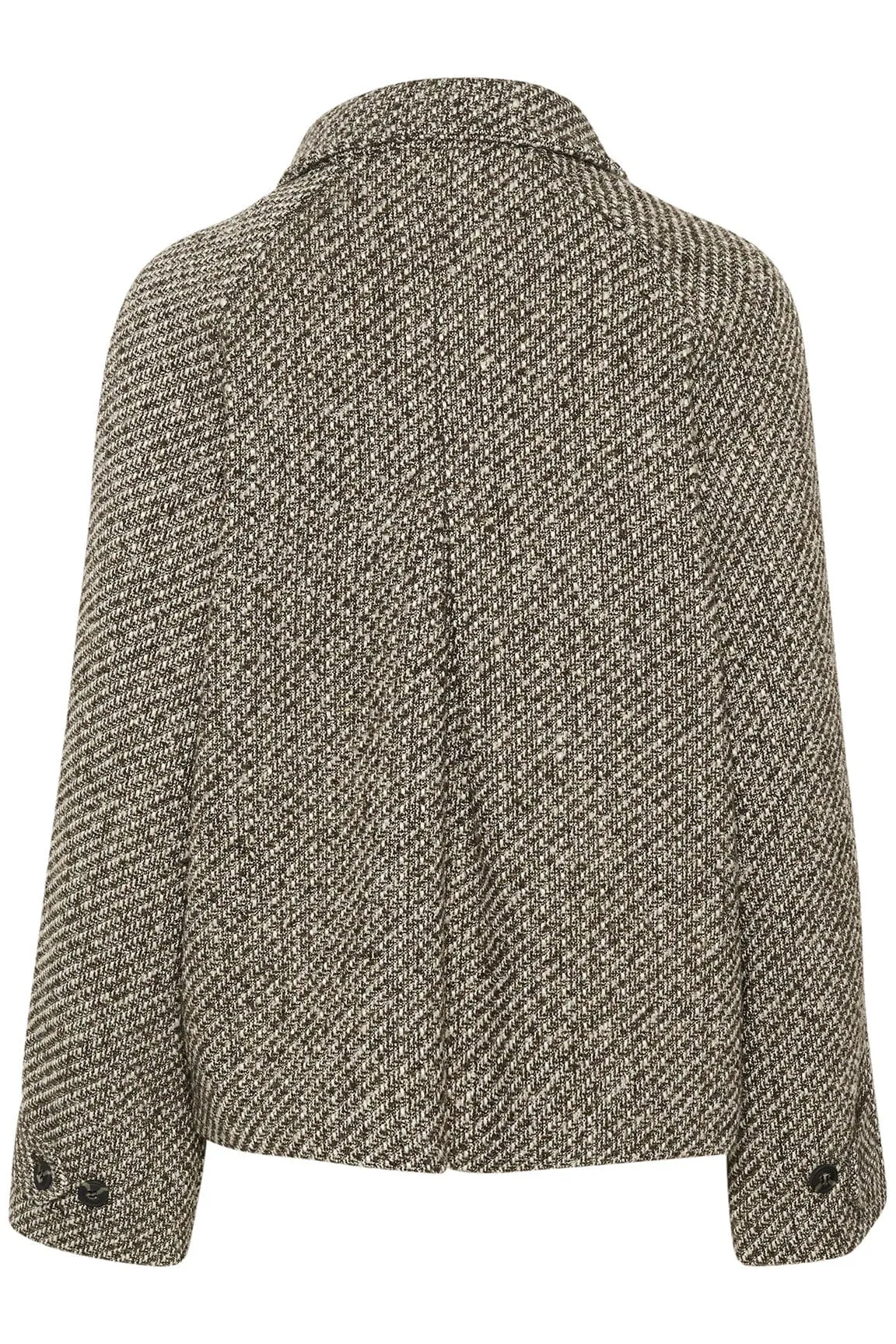Fawn Textured Short Coat - Mist Grey Melange