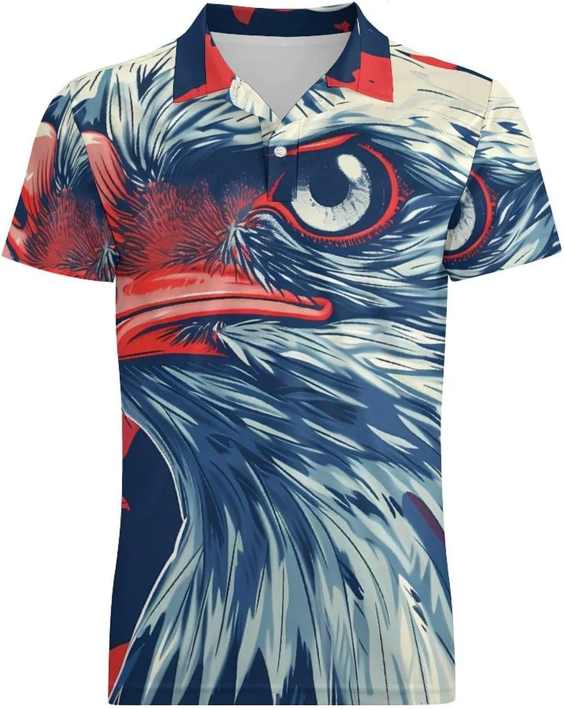 Fierce Eagle Classic Polo Shirts for Men Quick Dry Short Sleeve Fit Golf Tees Casual Tops