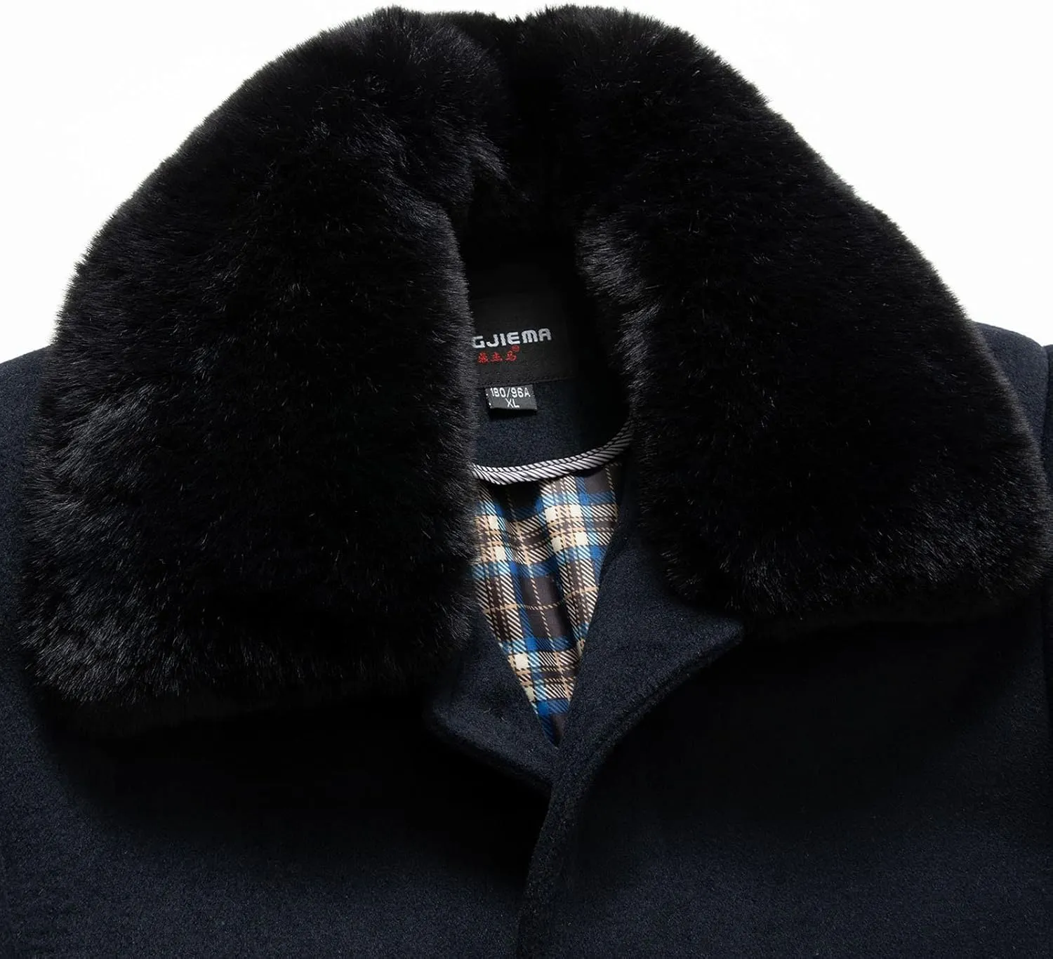 Firzero Men's Single Breasted Trench Coat, Winter Wool Coat Oversized Warm Lapel Work Business Long Jacket