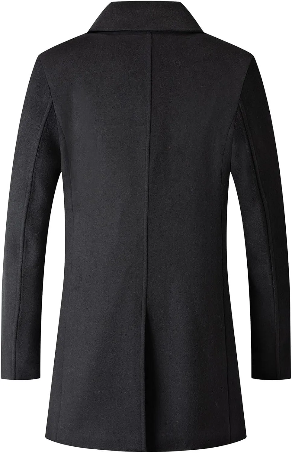 Firzero Men's Single Breasted Trench Coat, Winter Wool Coat Oversized Warm Lapel Work Business Long Jacket