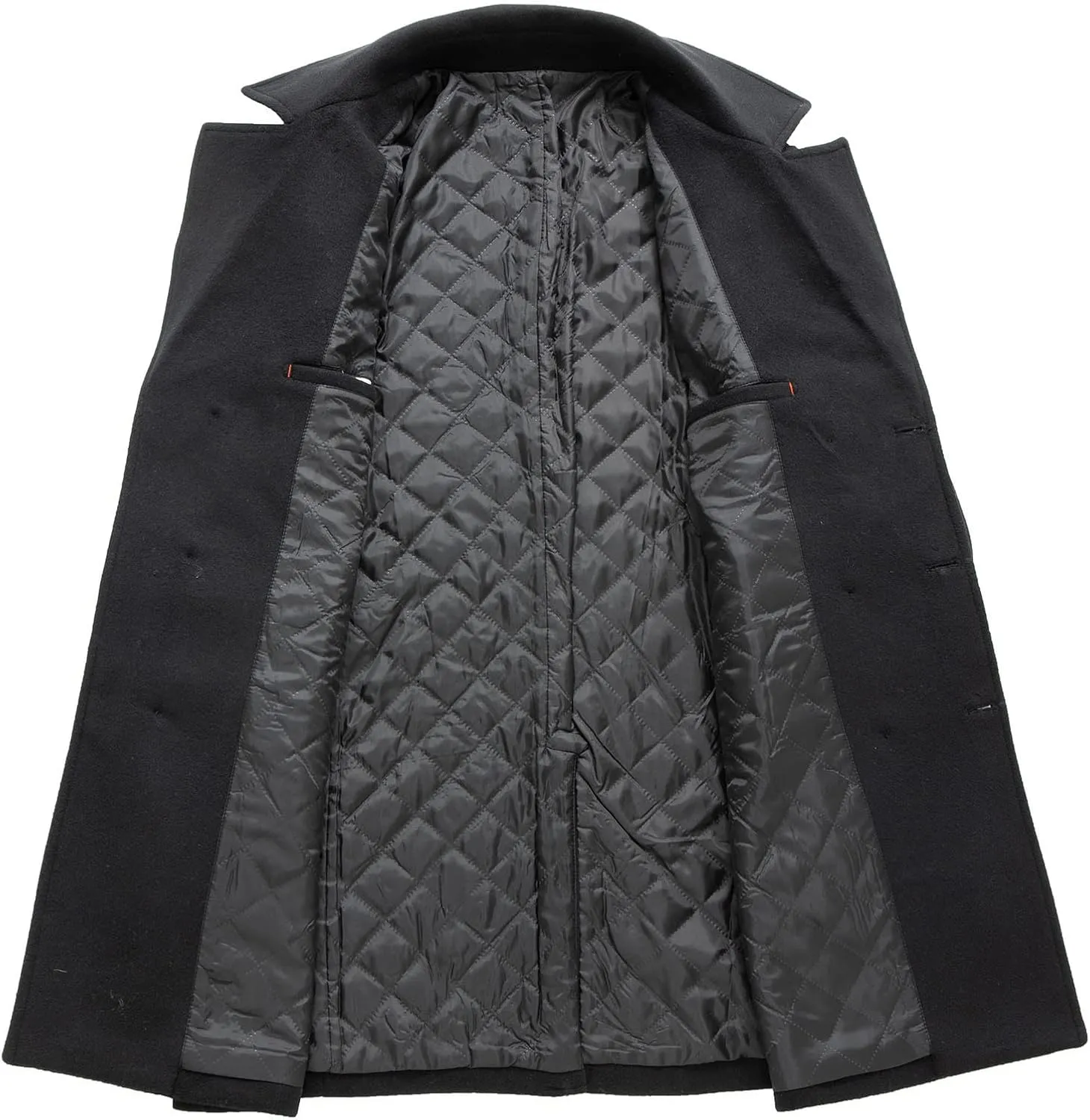Firzero Men's Single Breasted Trench Coat, Winter Wool Coat Oversized Warm Lapel Work Business Long Jacket