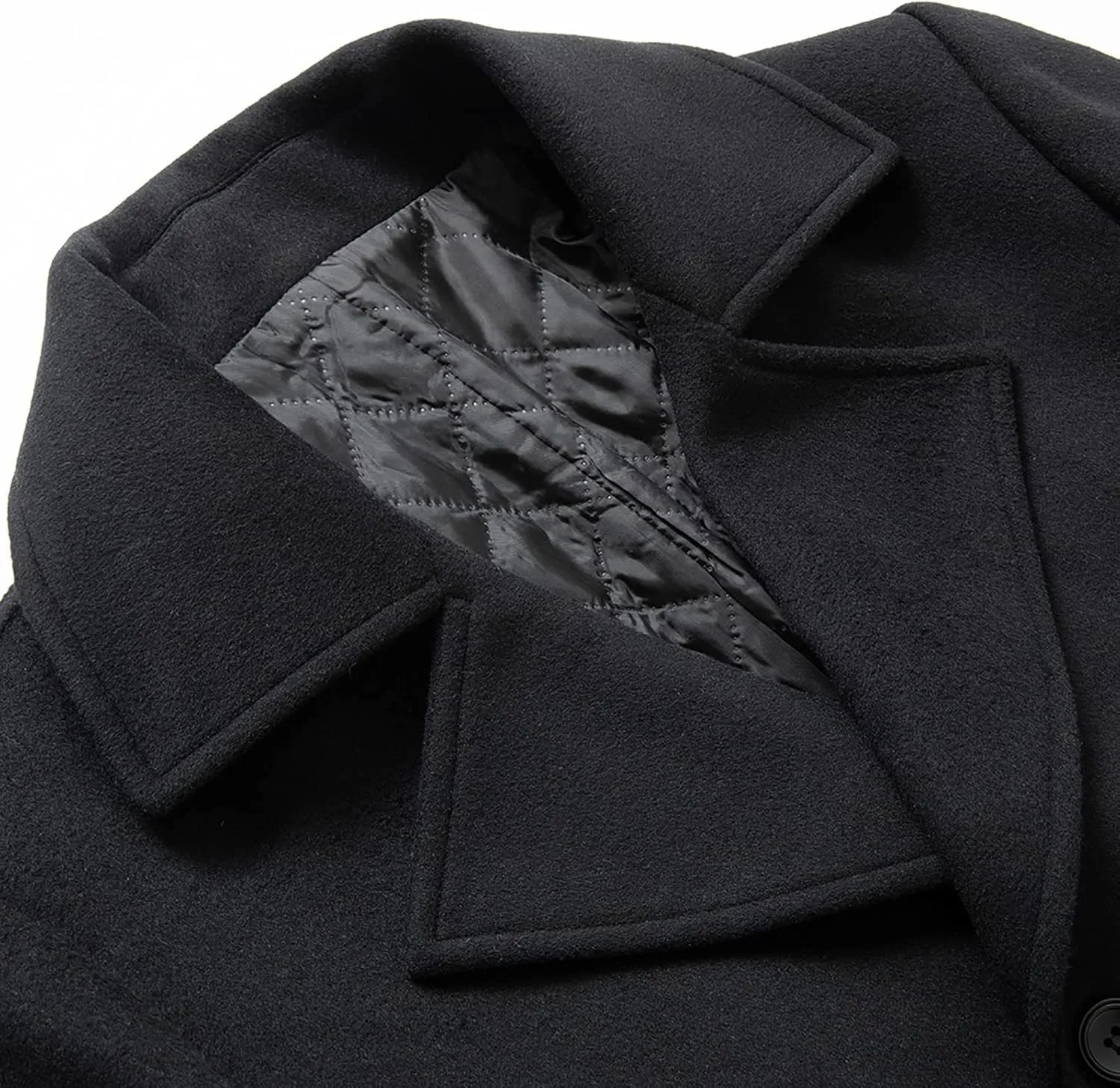 Firzero Men's Single Breasted Trench Coat, Winter Wool Coat Oversized Warm Lapel Work Business Long Jacket