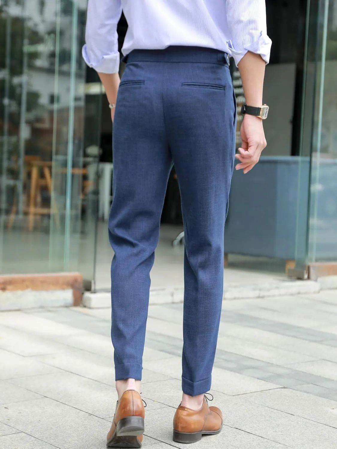 Floerns Men's Classic Fit Flat Front Dress Pants Office Business Trousers