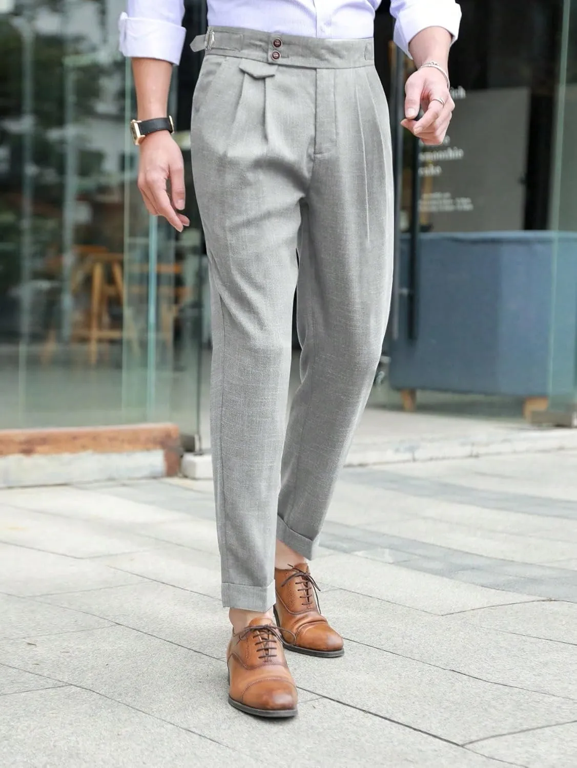 Floerns Men's Classic Fit Flat Front Dress Pants Office Business Trousers