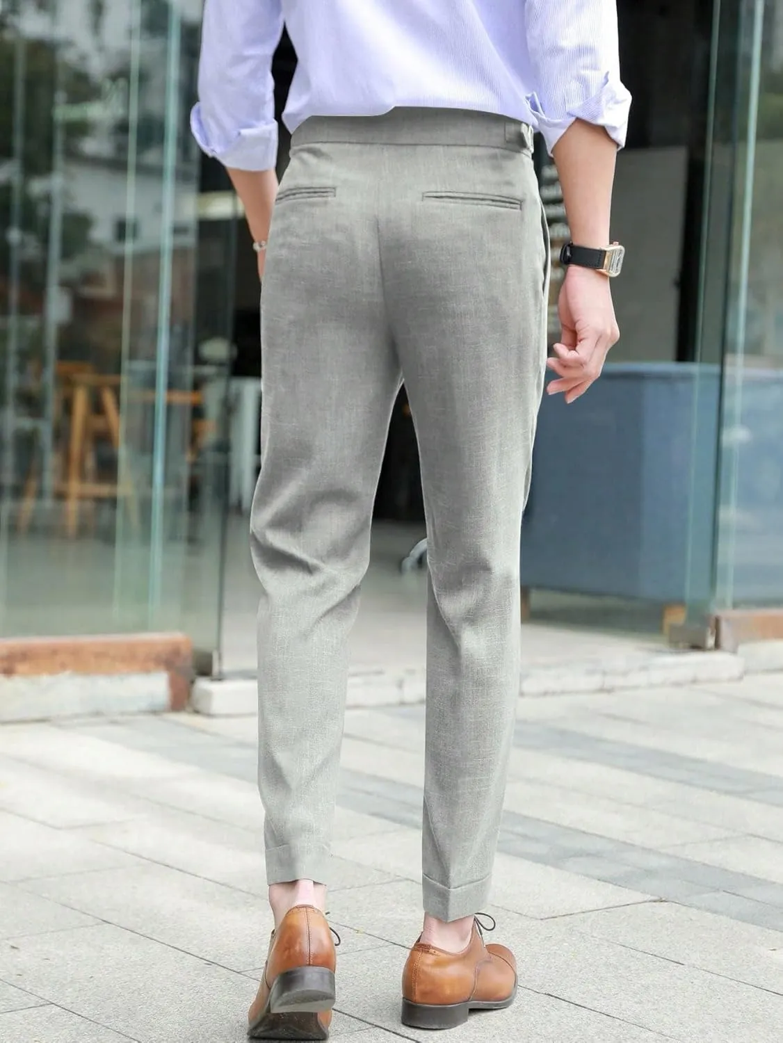 Floerns Men's Classic Fit Flat Front Dress Pants Office Business Trousers