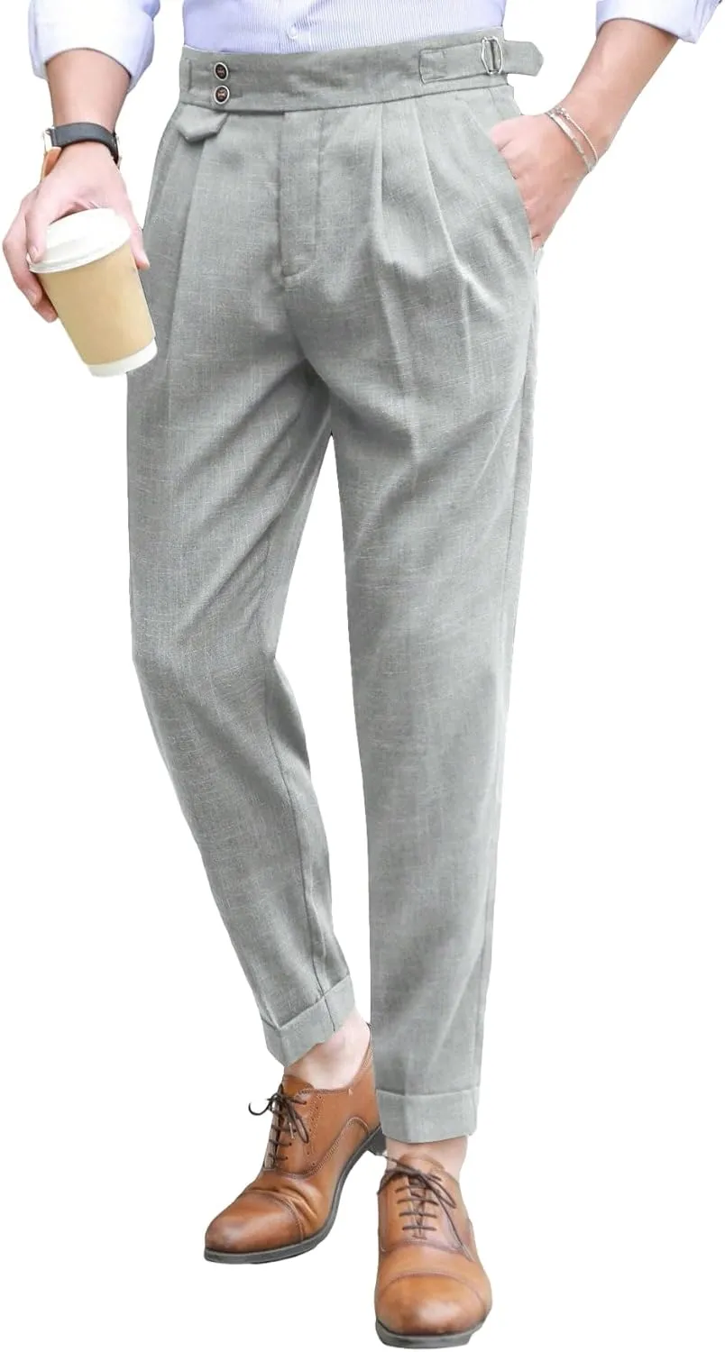 Floerns Men's Classic Fit Flat Front Dress Pants Office Business Trousers
