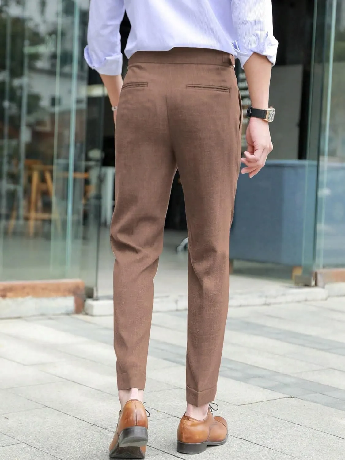 Floerns Men's Classic Fit Flat Front Dress Pants Office Business Trousers
