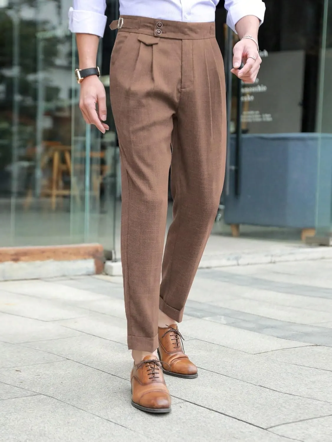 Floerns Men's Classic Fit Flat Front Dress Pants Office Business Trousers