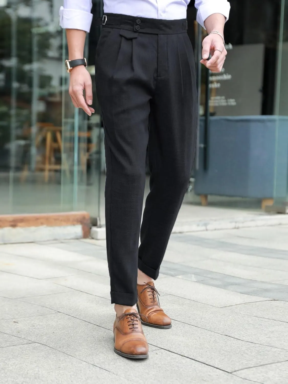 Floerns Men's Classic Fit Flat Front Dress Pants Office Business Trousers