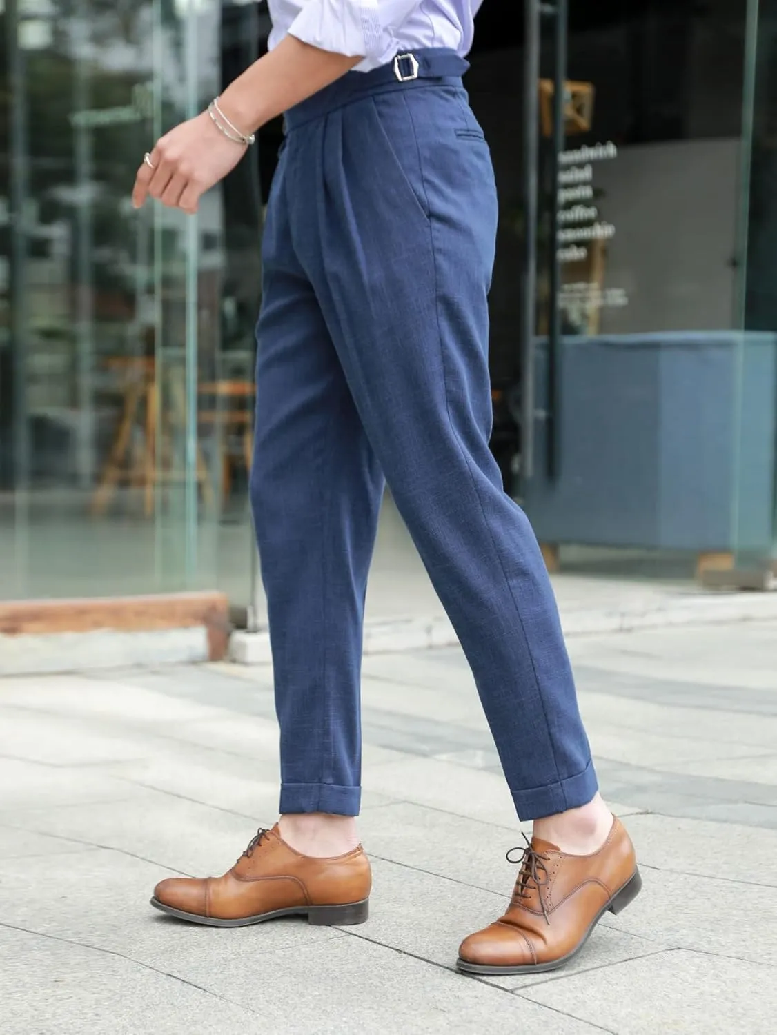 Floerns Men's Classic Fit Flat Front Dress Pants Office Business Trousers