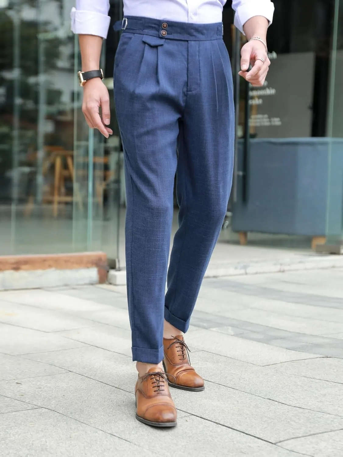 Floerns Men's Classic Fit Flat Front Dress Pants Office Business Trousers