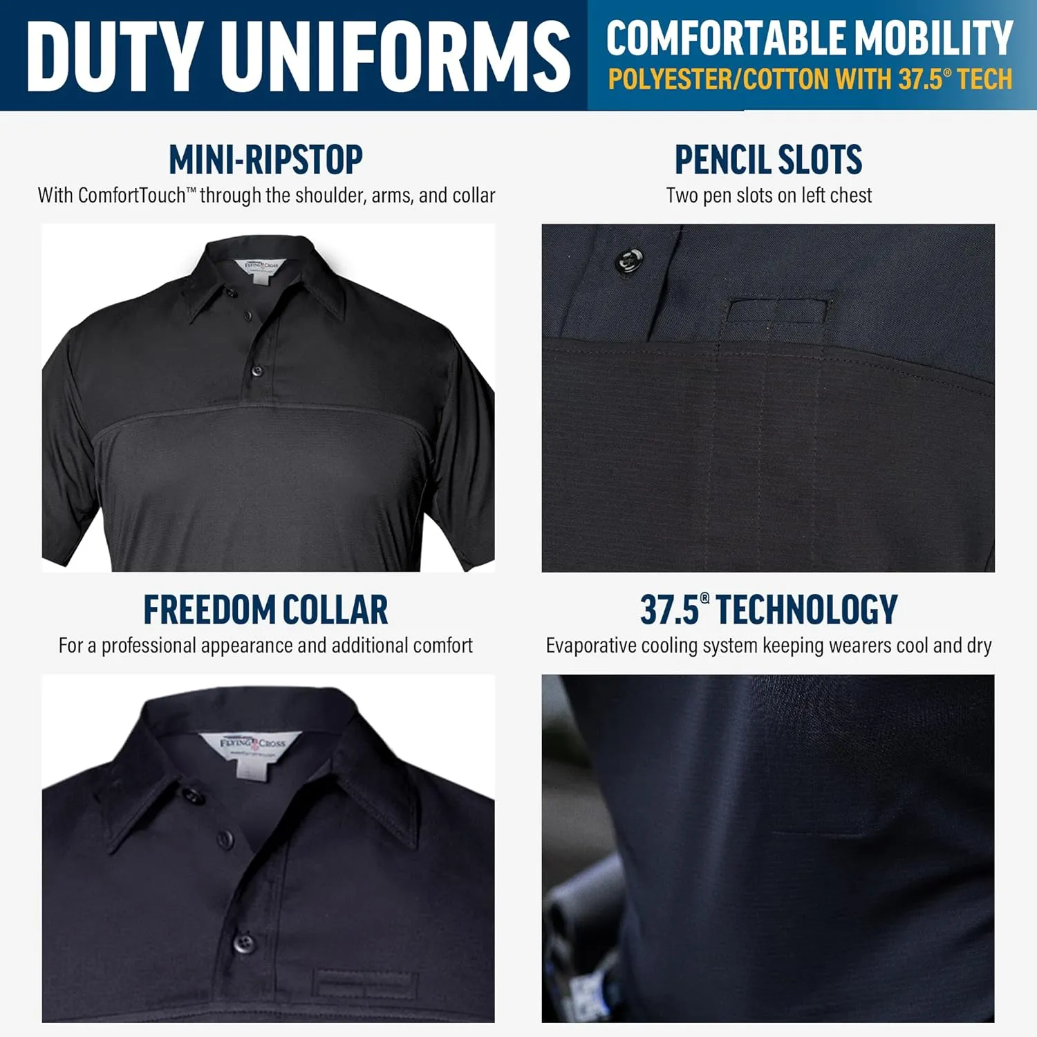 FX STAT Mens Law Enforcement Polo Shirts, Police, Tactical, Fire, Paramedic, EMS, Security, Short Sleeve