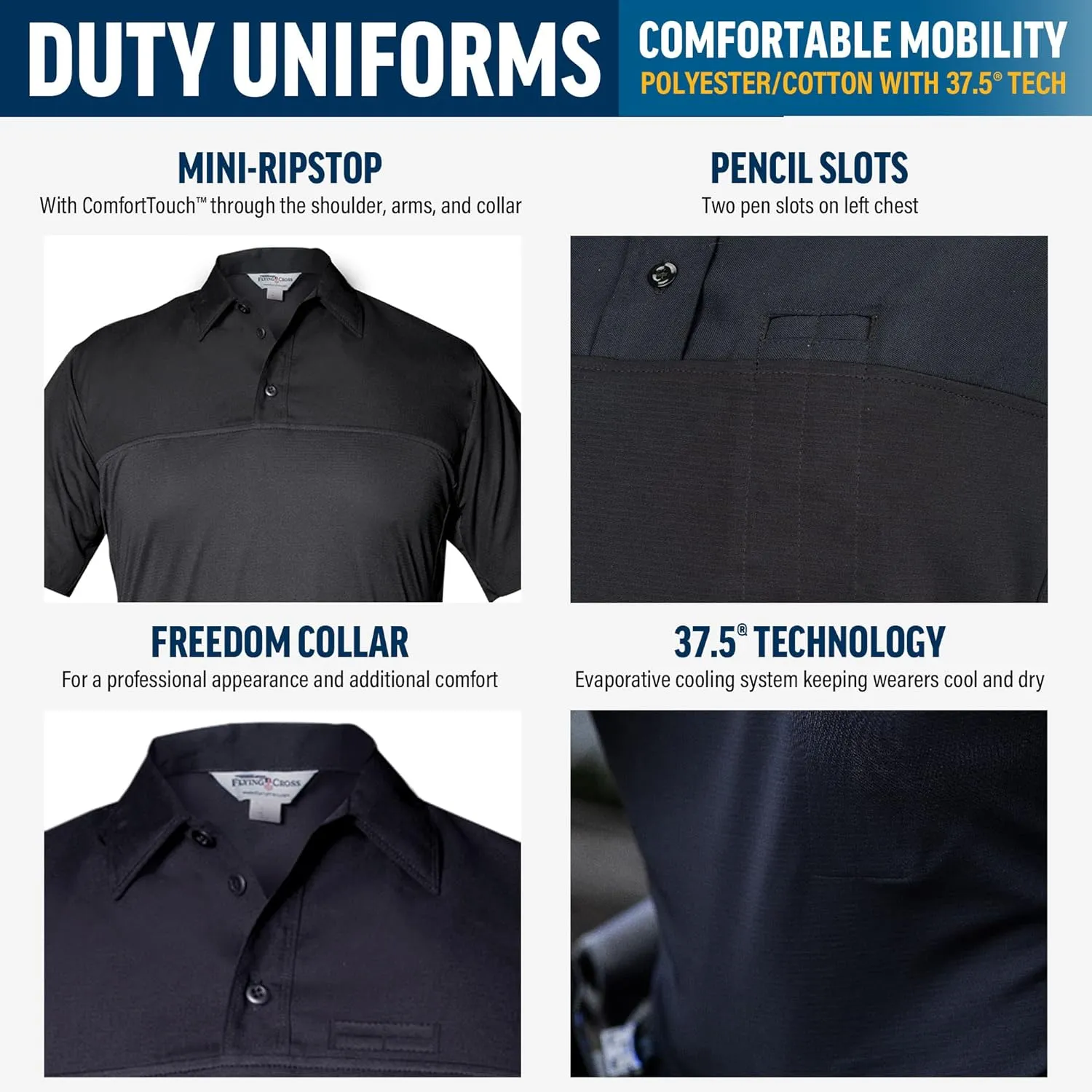 FX STAT Mens Law Enforcement Polo Shirts, Police Uniform, Tactical, Fire Department, Paramedic, Long Sleeve