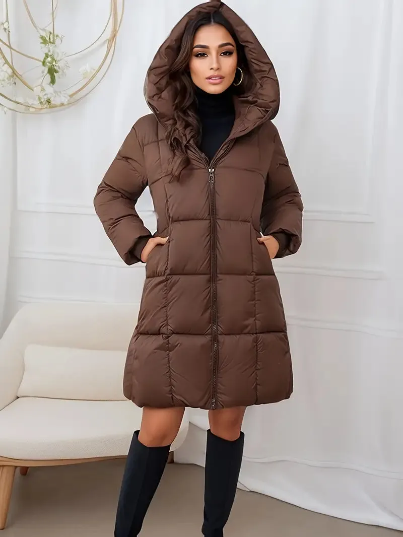 Gewatteerde damesjas met capuchon - warm & casual