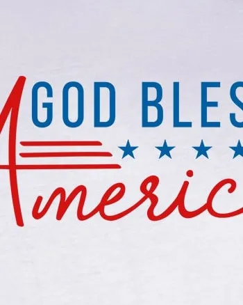 God Bless America Stars and Stripes | White
