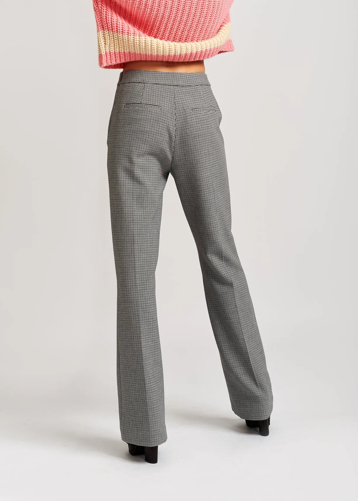 Grey houndstooth classic trousers