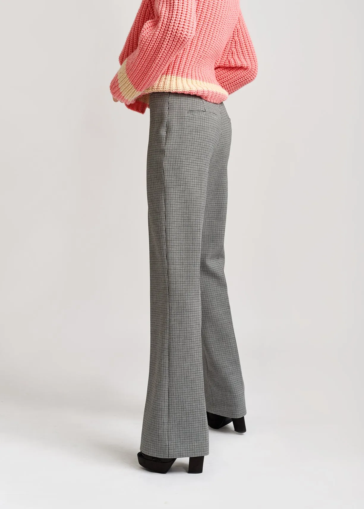 Grey houndstooth classic trousers