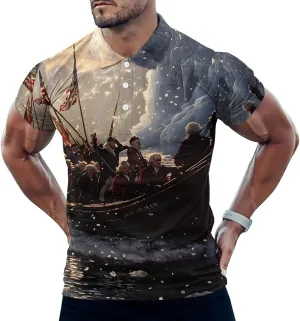 Happy Independence Day Mens Polo Shirts Quick Dry Short Sleeve T-shirts Slim Tennis Collared Tees Tops
