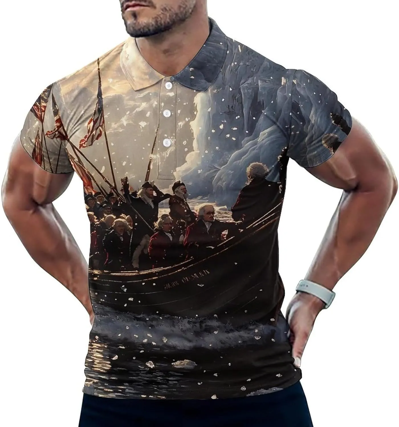 Happy Independence Day Mens Polo Shirts Quick Dry Short Sleeve T-shirts Slim Tennis Collared Tees Tops