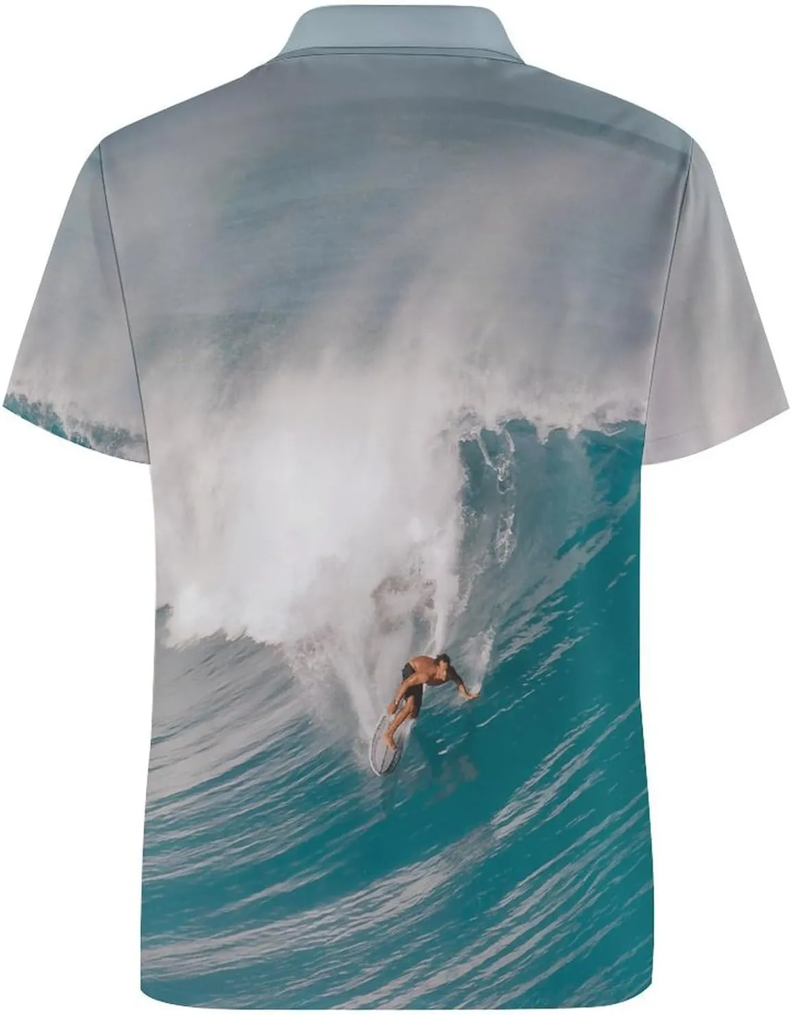 Hawaii Ocean Surfing Mens Polo Shirts Quick Dry Short Sleeve T-shirts Slim Tennis Collared Tees Tops