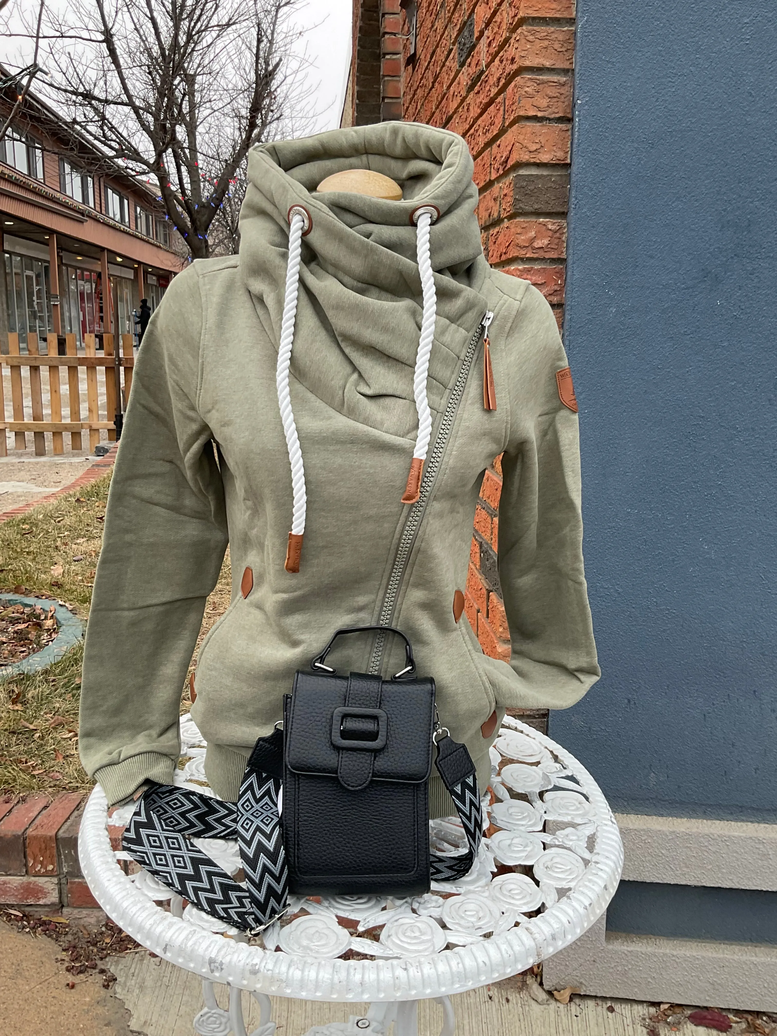 Hestia Surplus Side Zip Ladies Hoodie