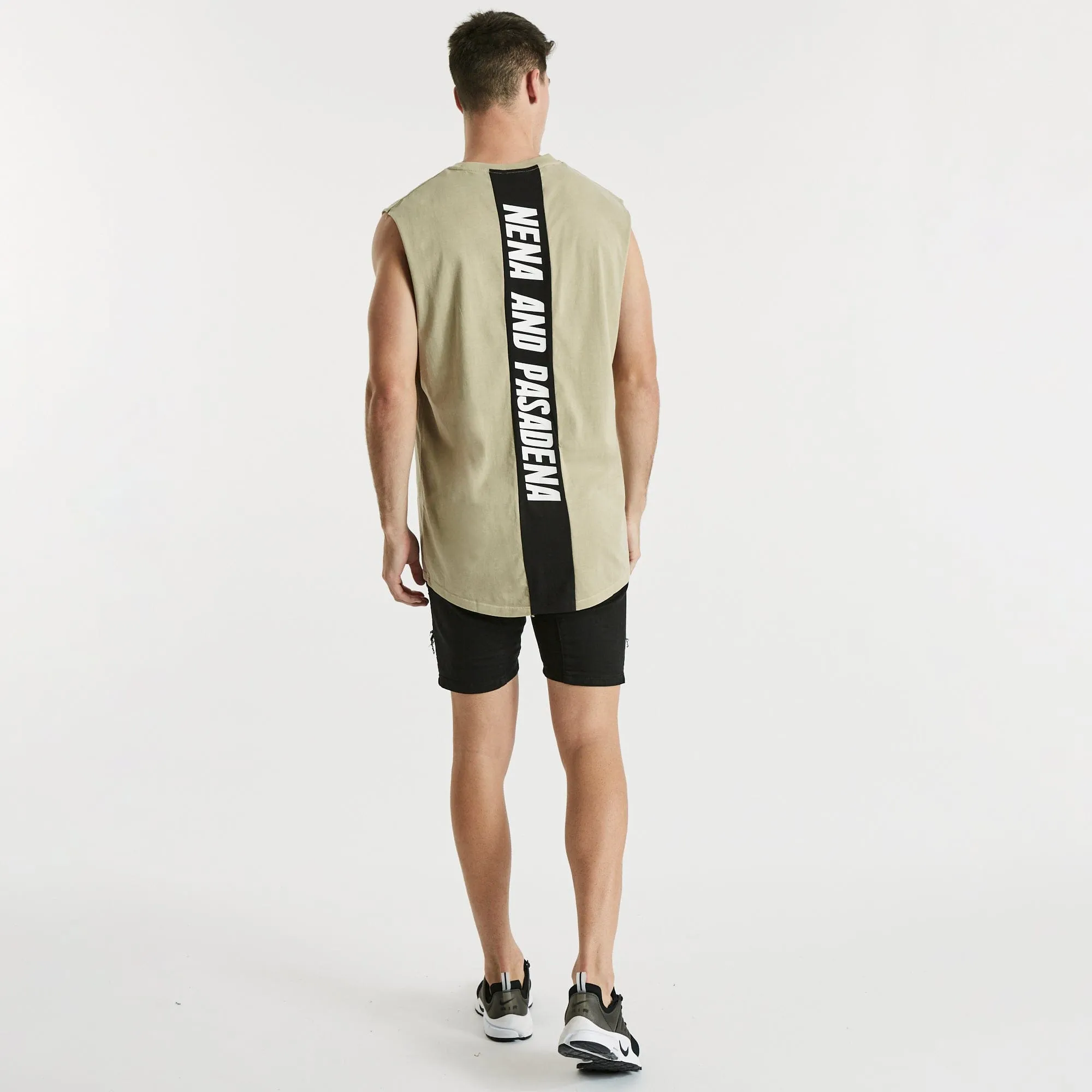 Highway Scoop Back Muscle Tee Light Taupe