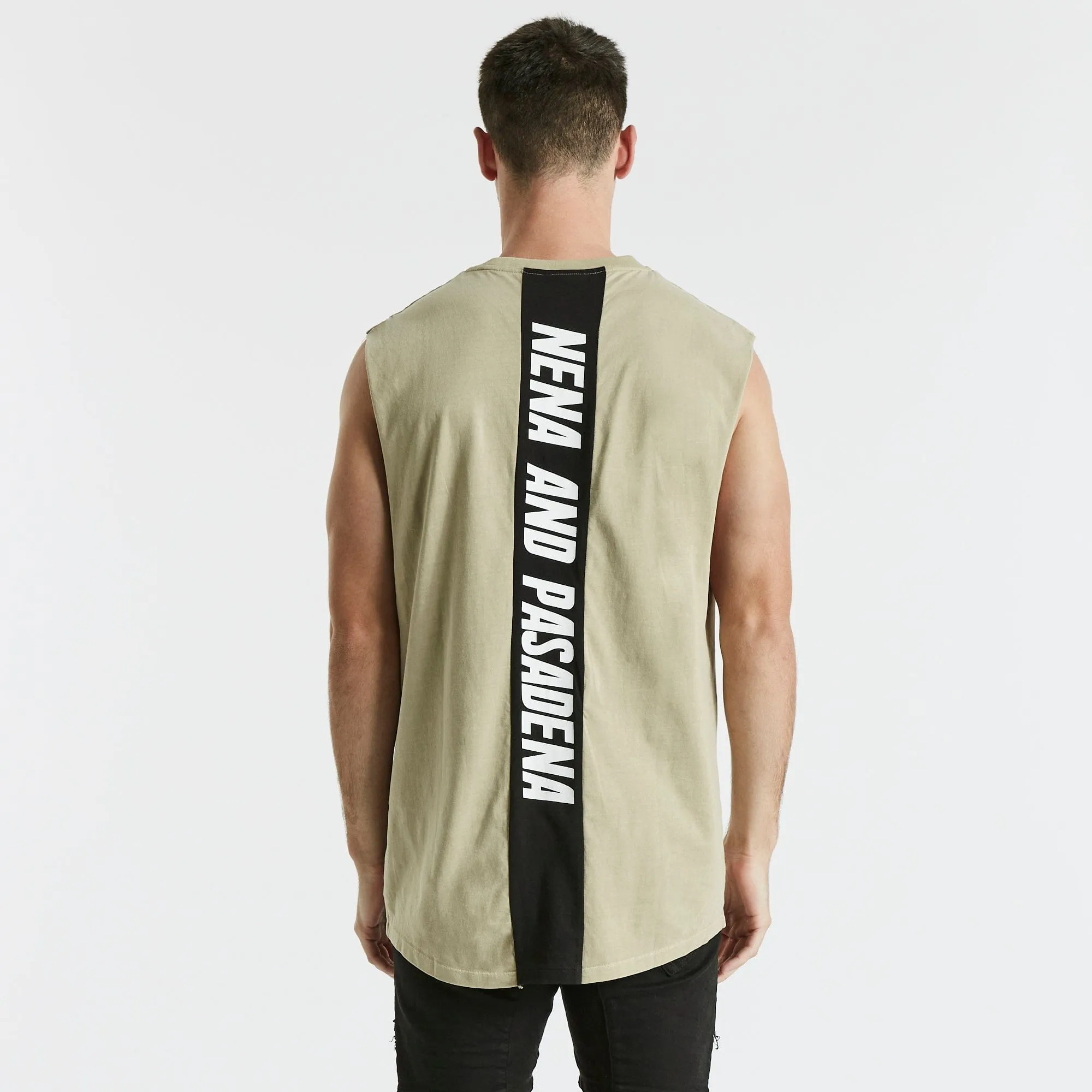 Highway Scoop Back Muscle Tee Light Taupe