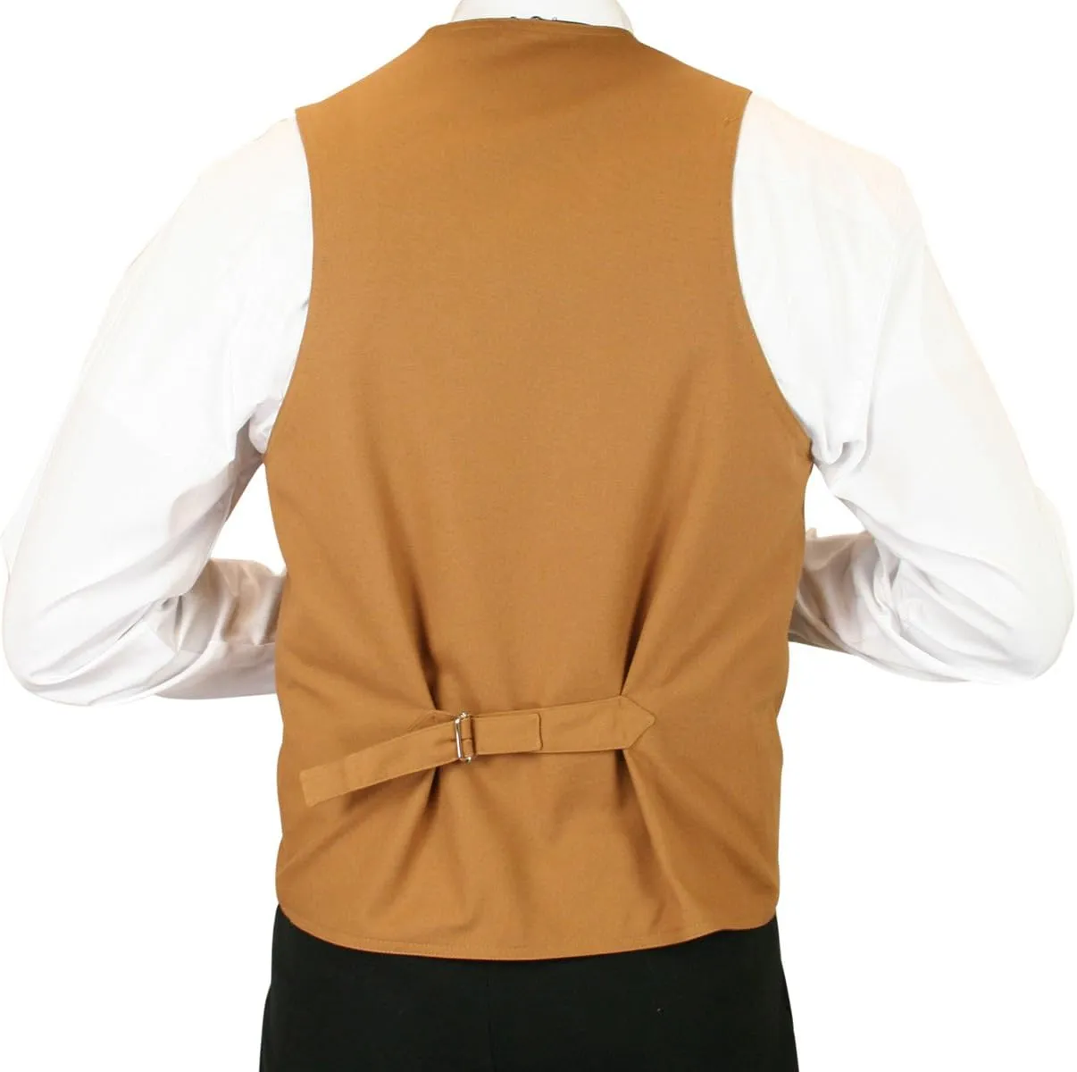 Historical Emporium Men's Cotton Canvas Casual Work Vest, Victorian Old West Edwardian Classic Waistcoat