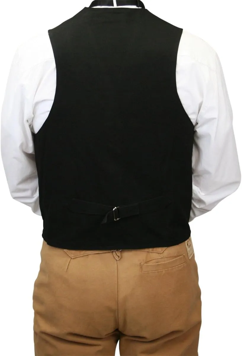 Historical Emporium Men's Cotton Canvas Casual Work Vest, Victorian Old West Edwardian Classic Waistcoat