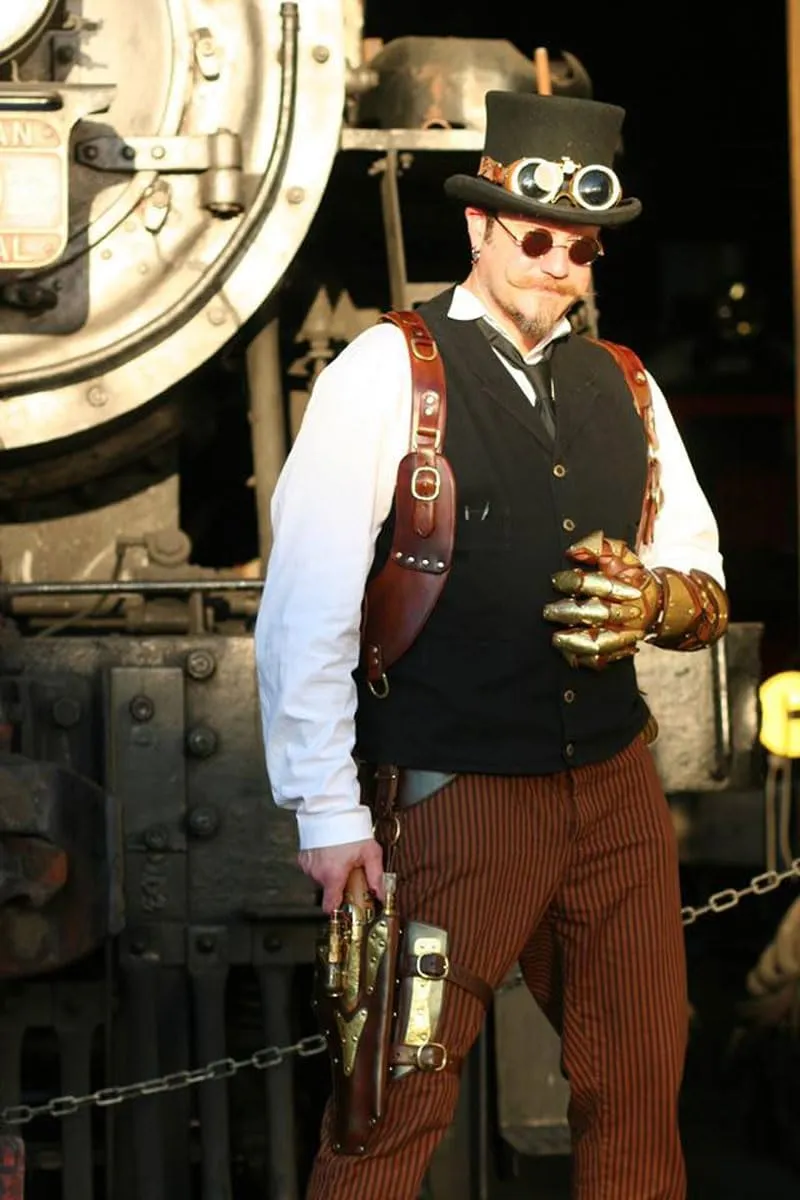 Historical Emporium Men's Cotton Canvas Casual Work Vest, Victorian Old West Edwardian Classic Waistcoat