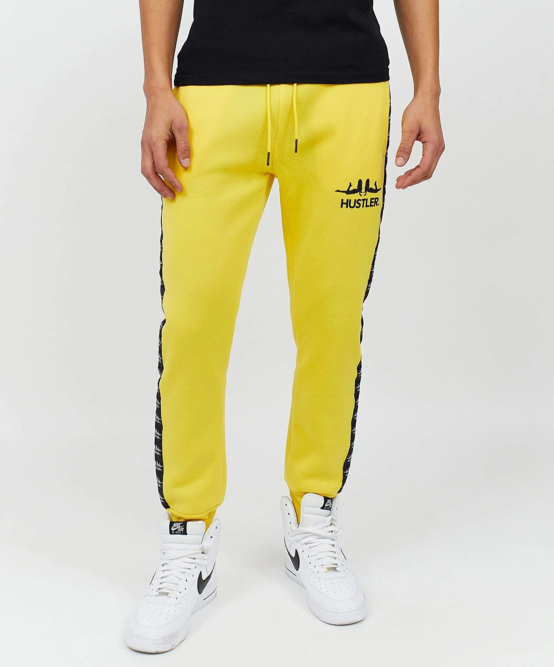 Hustler Side Stripe Logo Jogger - Yellow