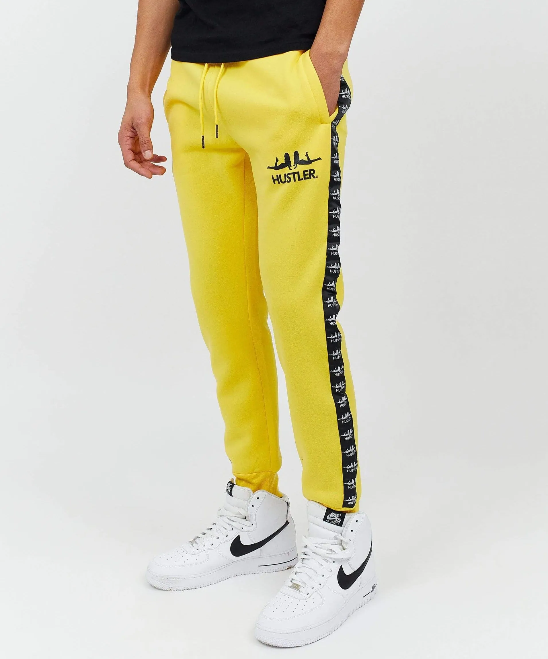 Hustler Side Stripe Logo Jogger - Yellow