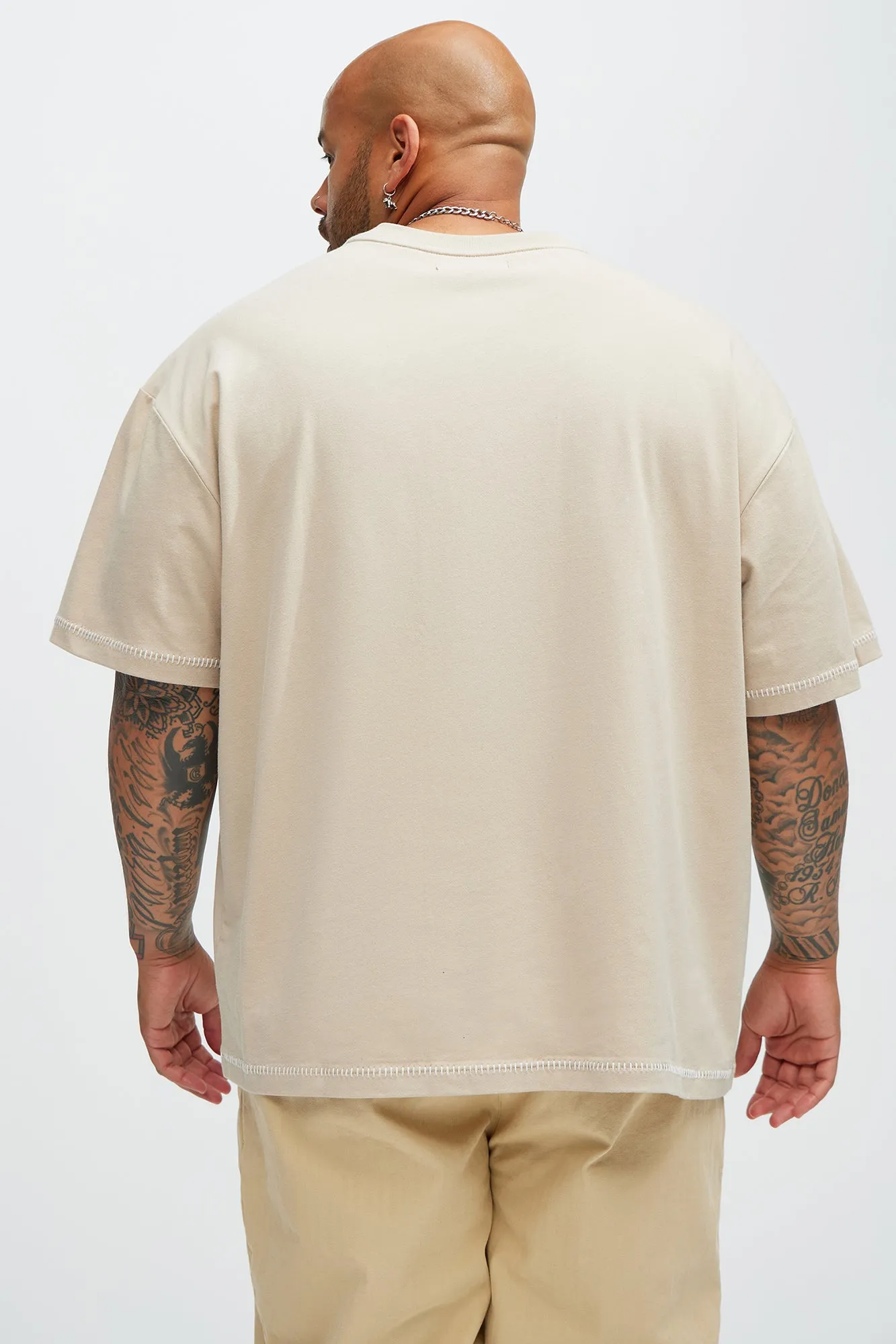 Jacob Stitch Relaxed Tee - Tan