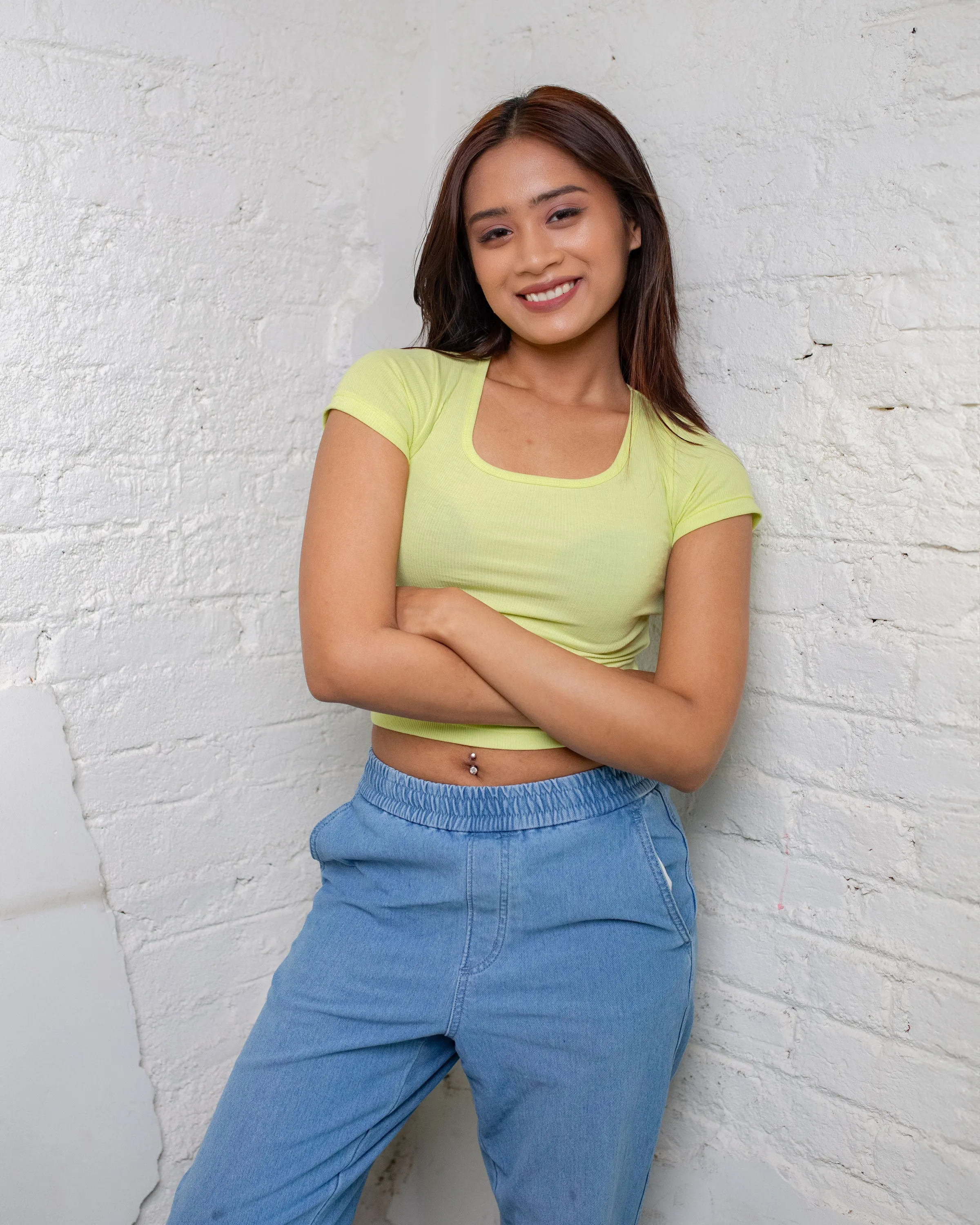 Just Ribb It Ribbed Top -Lemon