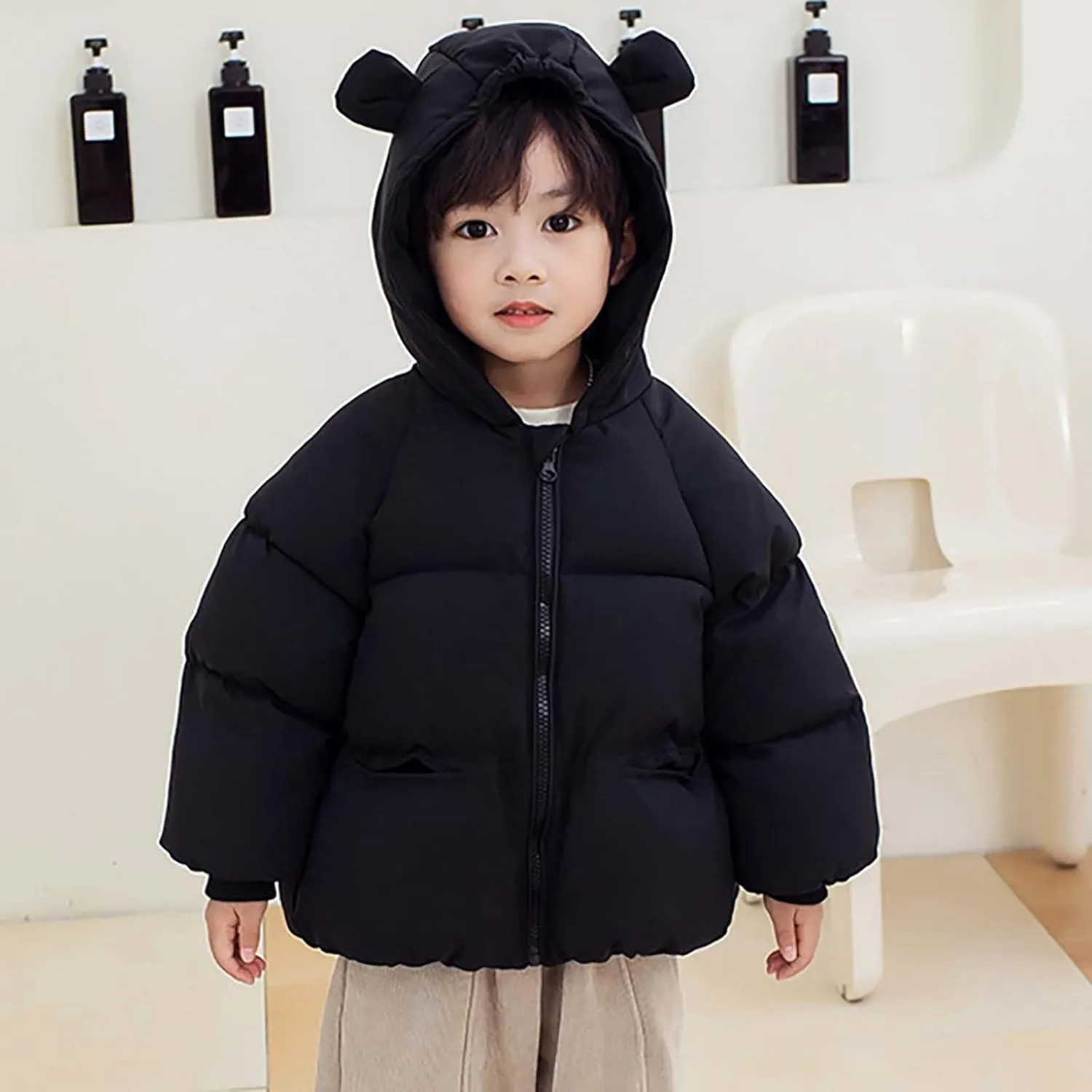Kid's Wear Kids Toddler Baby Girls Boys Winter Warm Thick Solid Cotton Long Sleeve Padded Coats for Toddler Boys