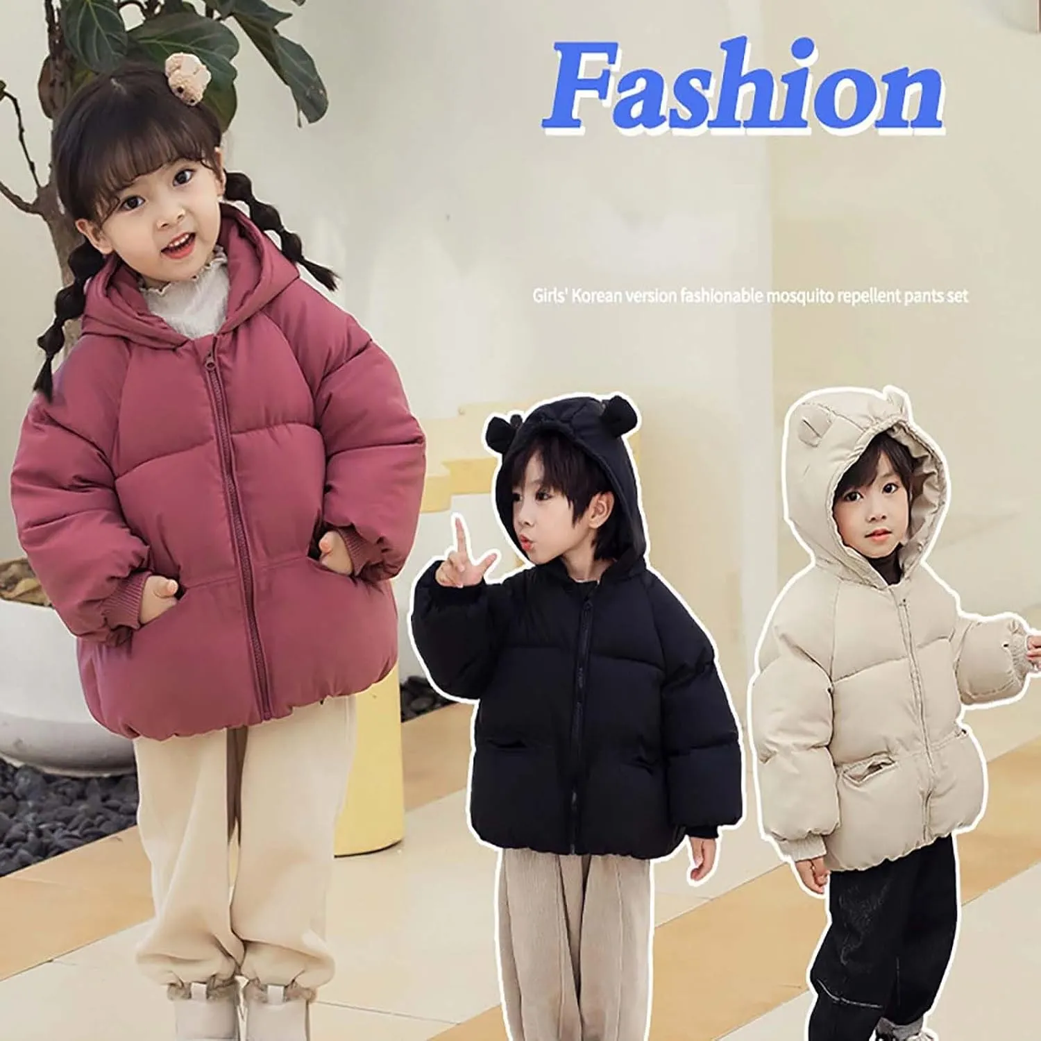 Kid's Wear Kids Toddler Baby Girls Boys Winter Warm Thick Solid Cotton Long Sleeve Padded Coats for Toddler Boys