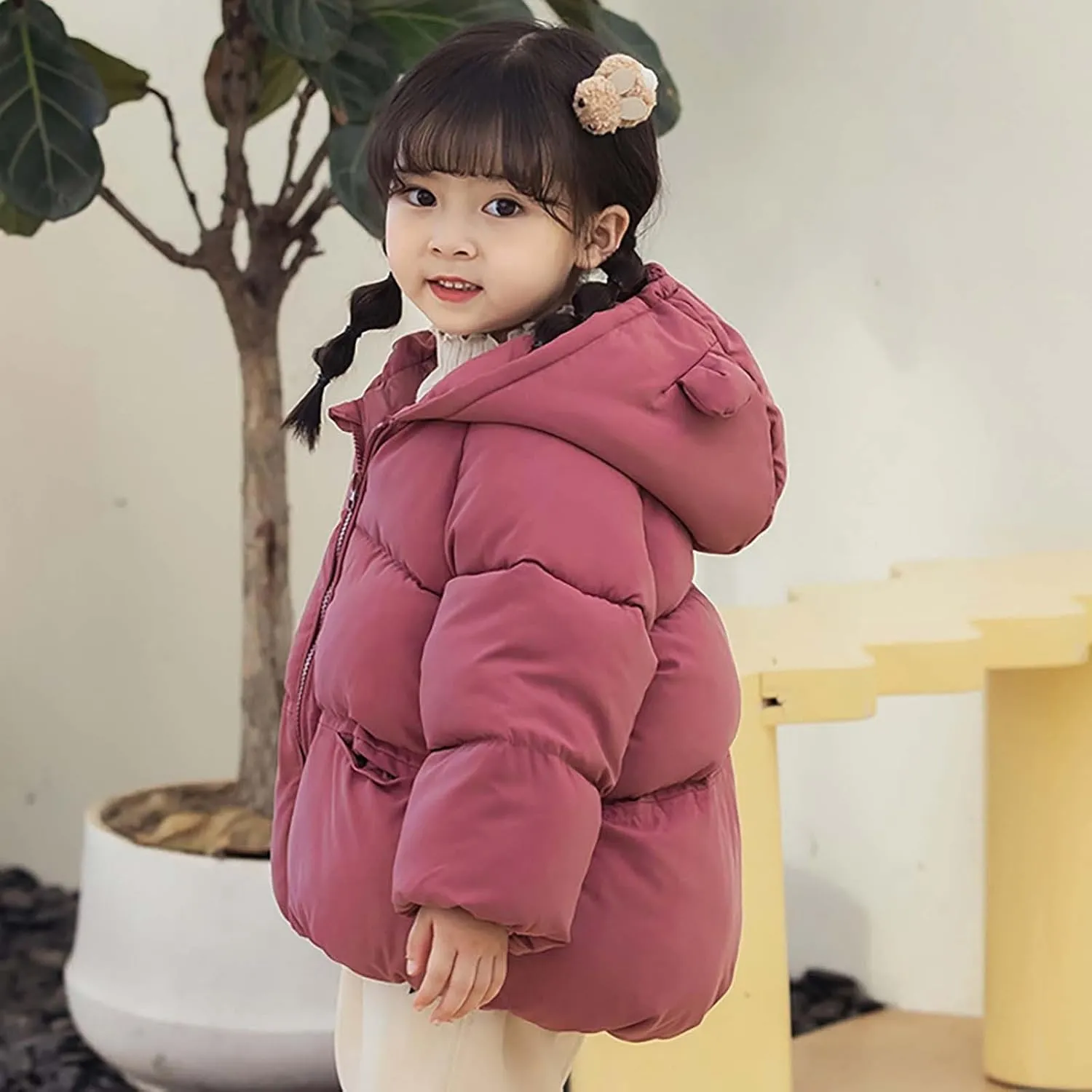 Kid's Wear Kids Toddler Baby Girls Boys Winter Warm Thick Solid Cotton Long Sleeve Padded Coats for Toddler Boys