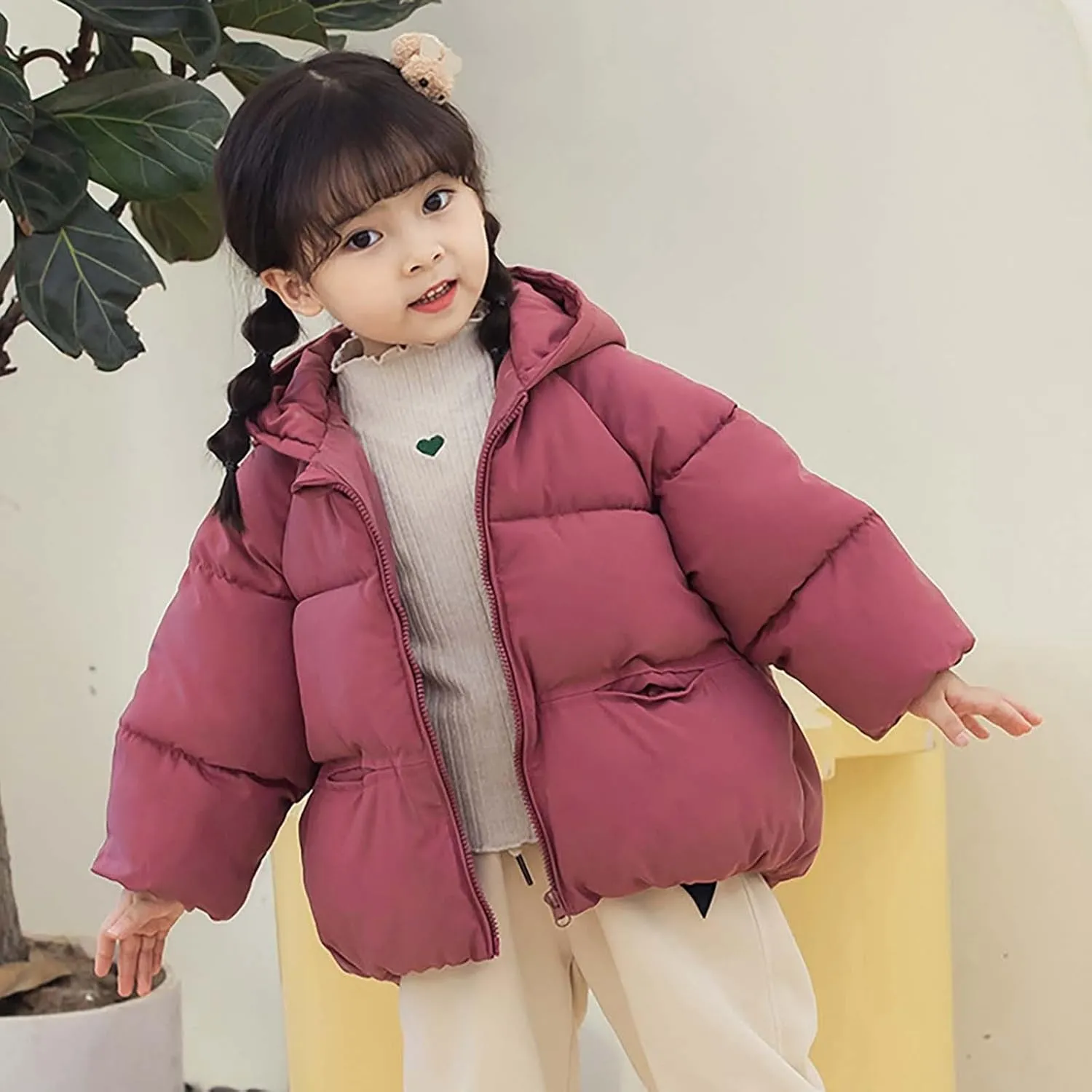 Kid's Wear Kids Toddler Baby Girls Boys Winter Warm Thick Solid Cotton Long Sleeve Padded Coats for Toddler Boys