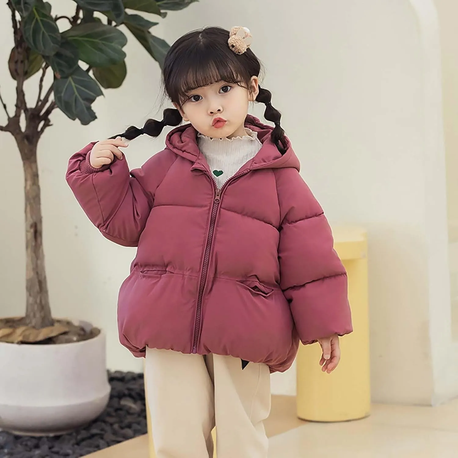 Kid's Wear Kids Toddler Baby Girls Boys Winter Warm Thick Solid Cotton Long Sleeve Padded Coats for Toddler Boys