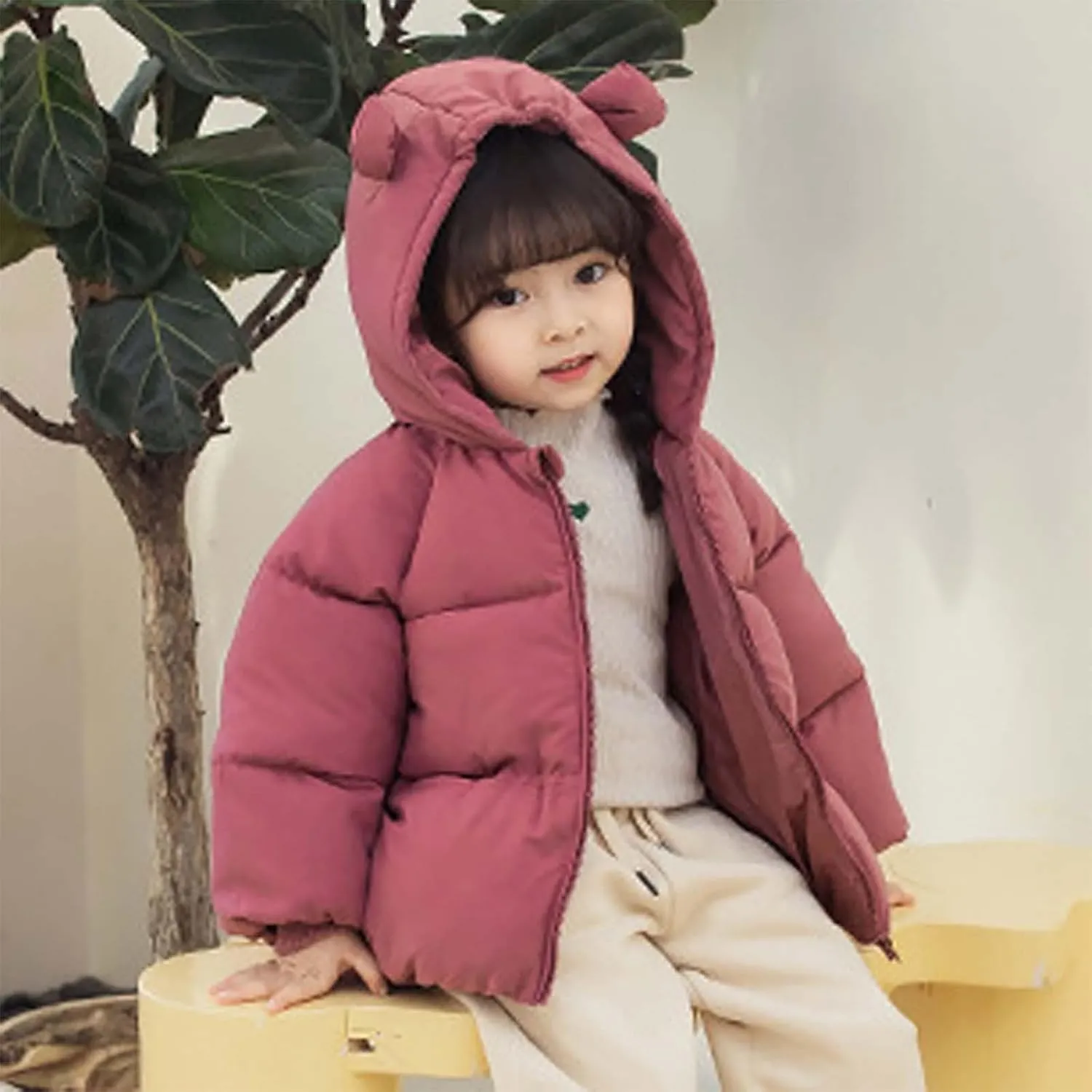 Kid's Wear Kids Toddler Baby Girls Boys Winter Warm Thick Solid Cotton Long Sleeve Padded Coats for Toddler Boys