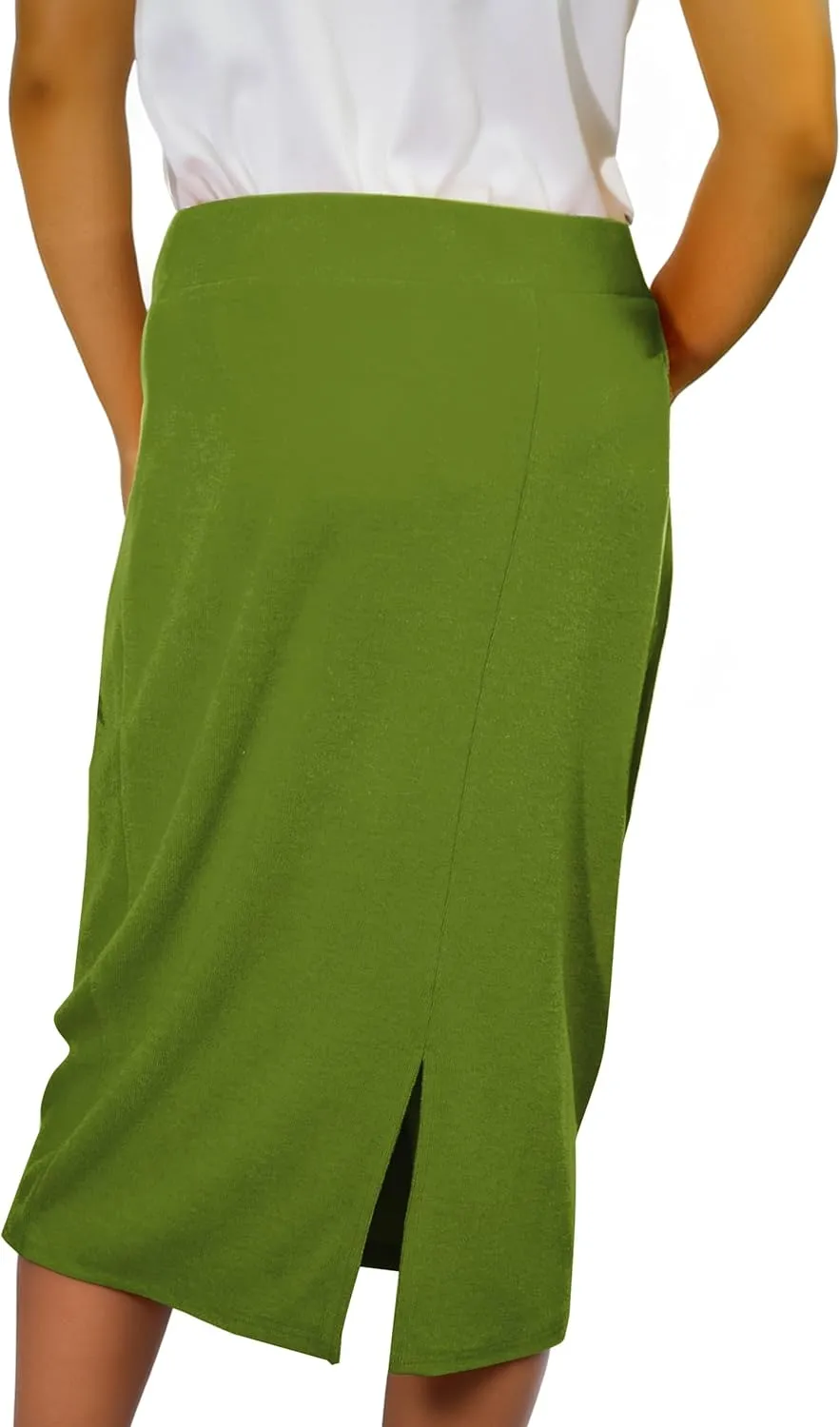 LA CERA Women's Comfort Luxe Collection Cozy Knit Pencil Skirt