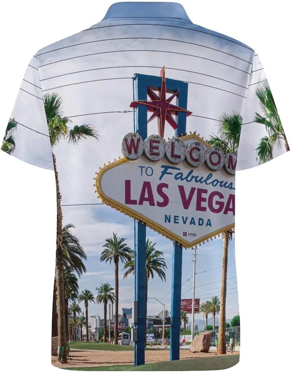 Las Vegas Mens Polo Shirts Quick Dry Short Sleeve T-shirts Slim Tennis Collared Tees Tops