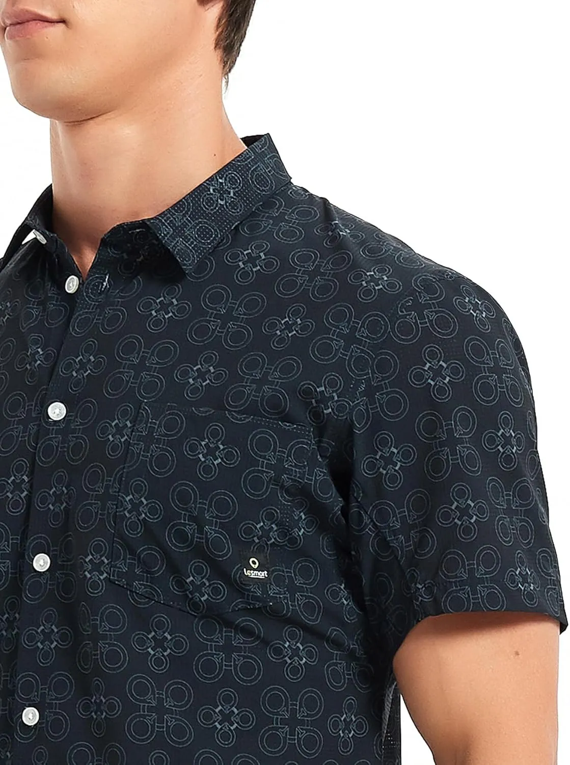 Lesmart Mens Golf Shirts Casual Short Sleeve Quick-Dry Print Light Weight Shirts for Men