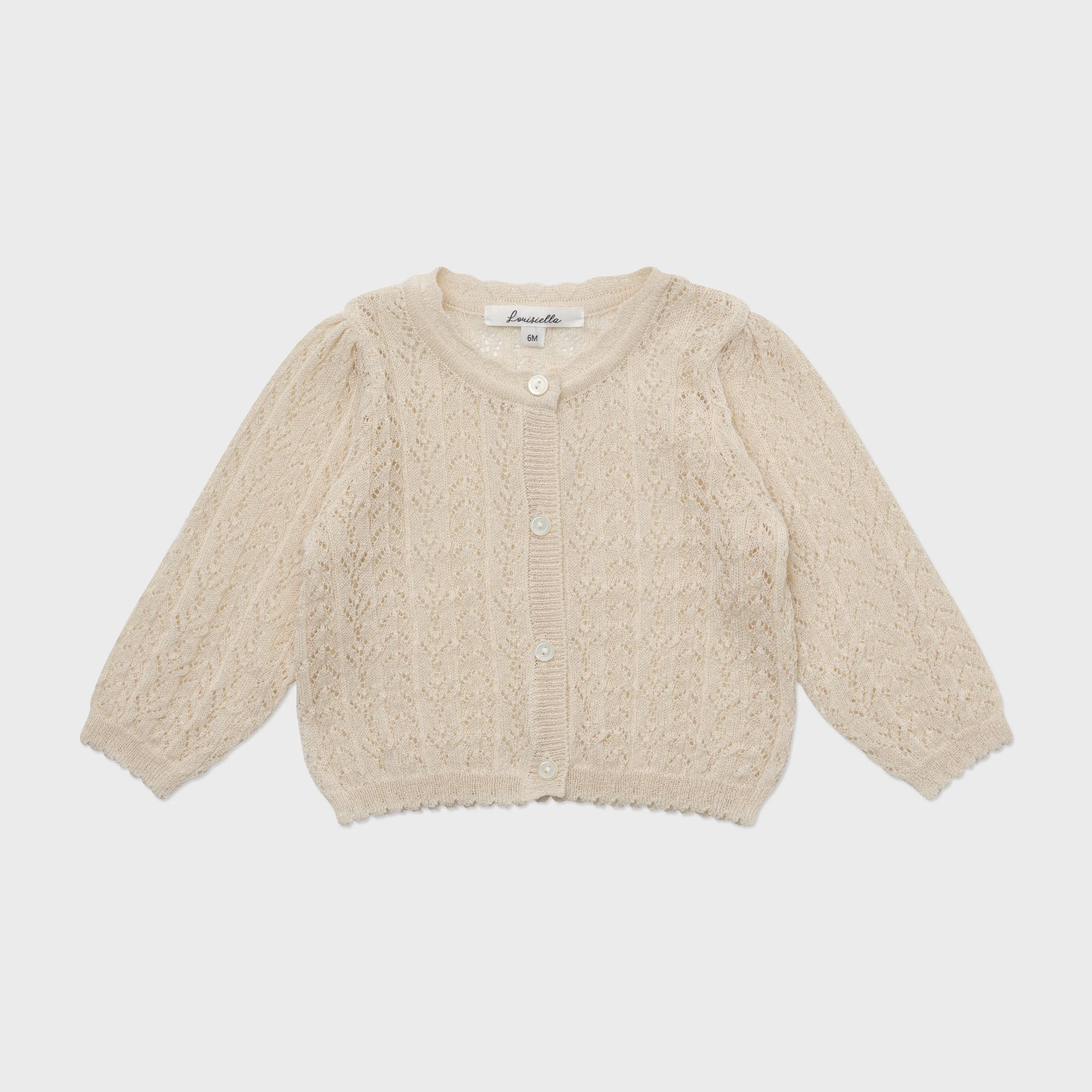 Louisiella Baby Stern Knit Cardigan Light Beige
