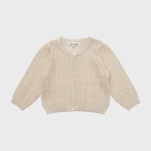 Louisiella Baby Stern Knit Cardigan Light Beige