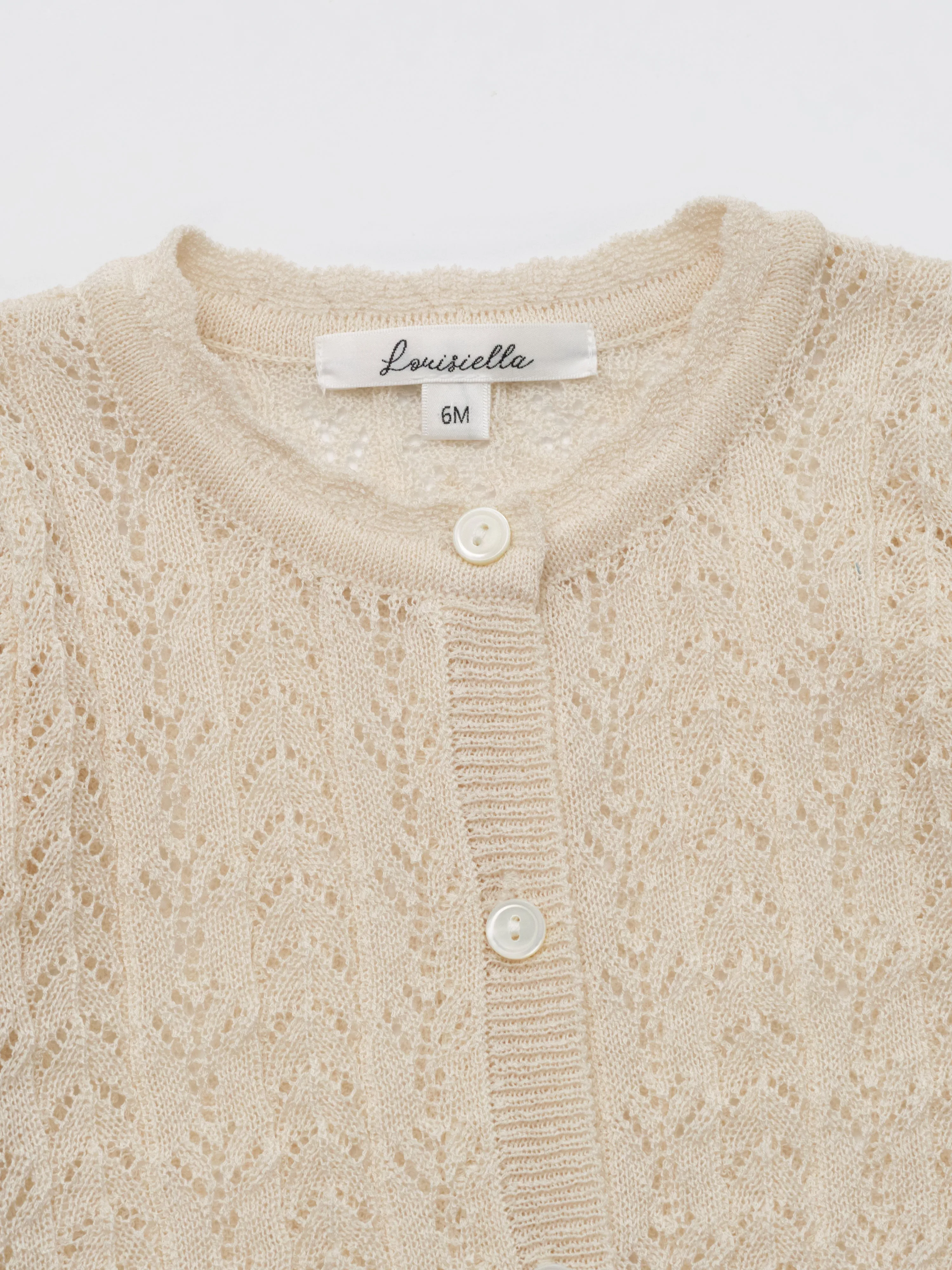 Louisiella Baby Stern Knit Cardigan Light Beige
