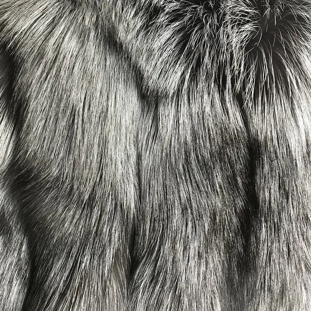 Luxury Real Women Silver Gold Fox Fur Coats With Fur Hood Jacket