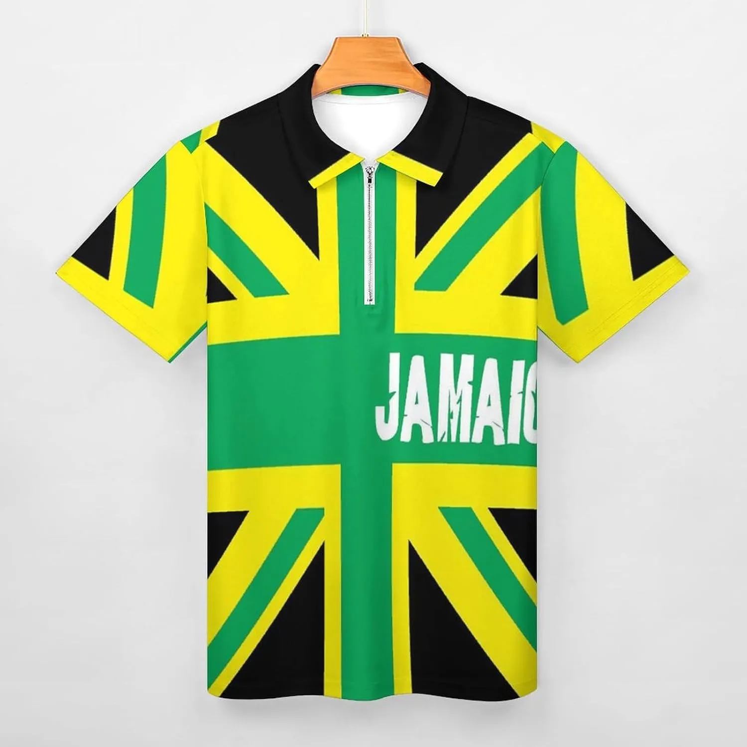 Maryland Flag Mens Zipper Polo-Shirts Short Sleeve Slim Fit Tees Tops