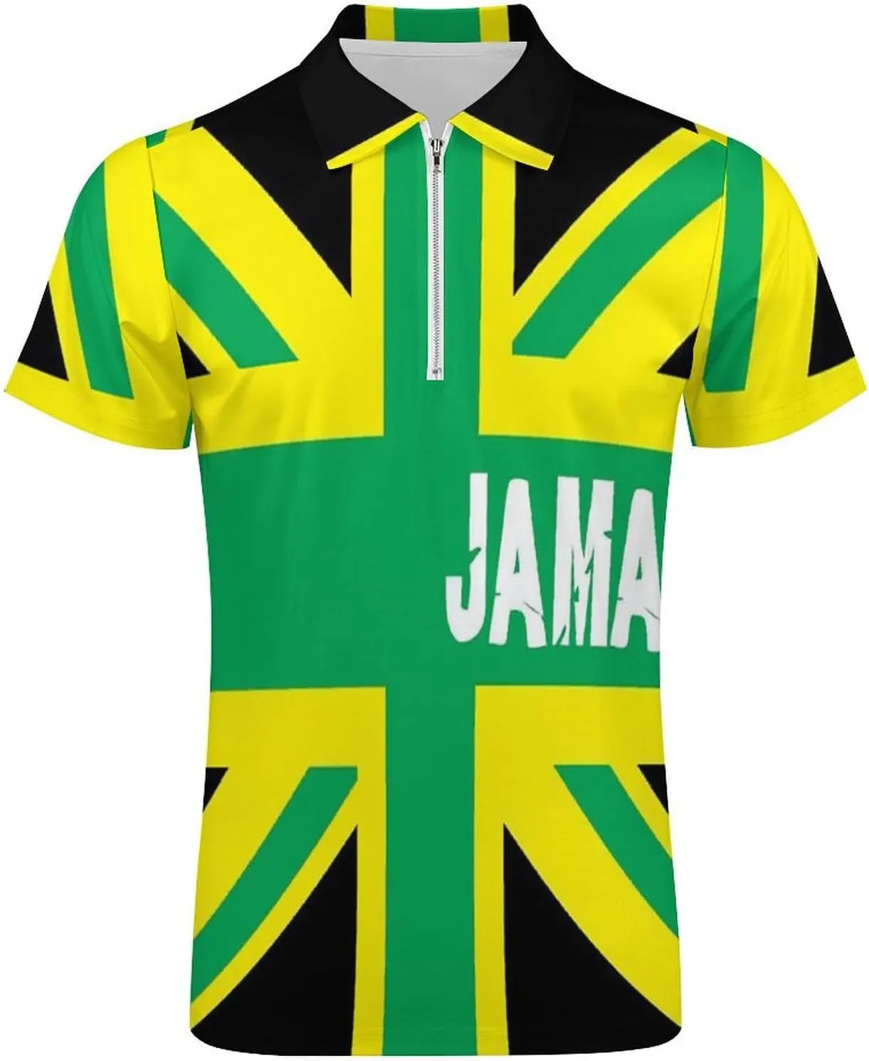 Maryland Flag Mens Zipper Polo-Shirts Short Sleeve Slim Fit Tees Tops