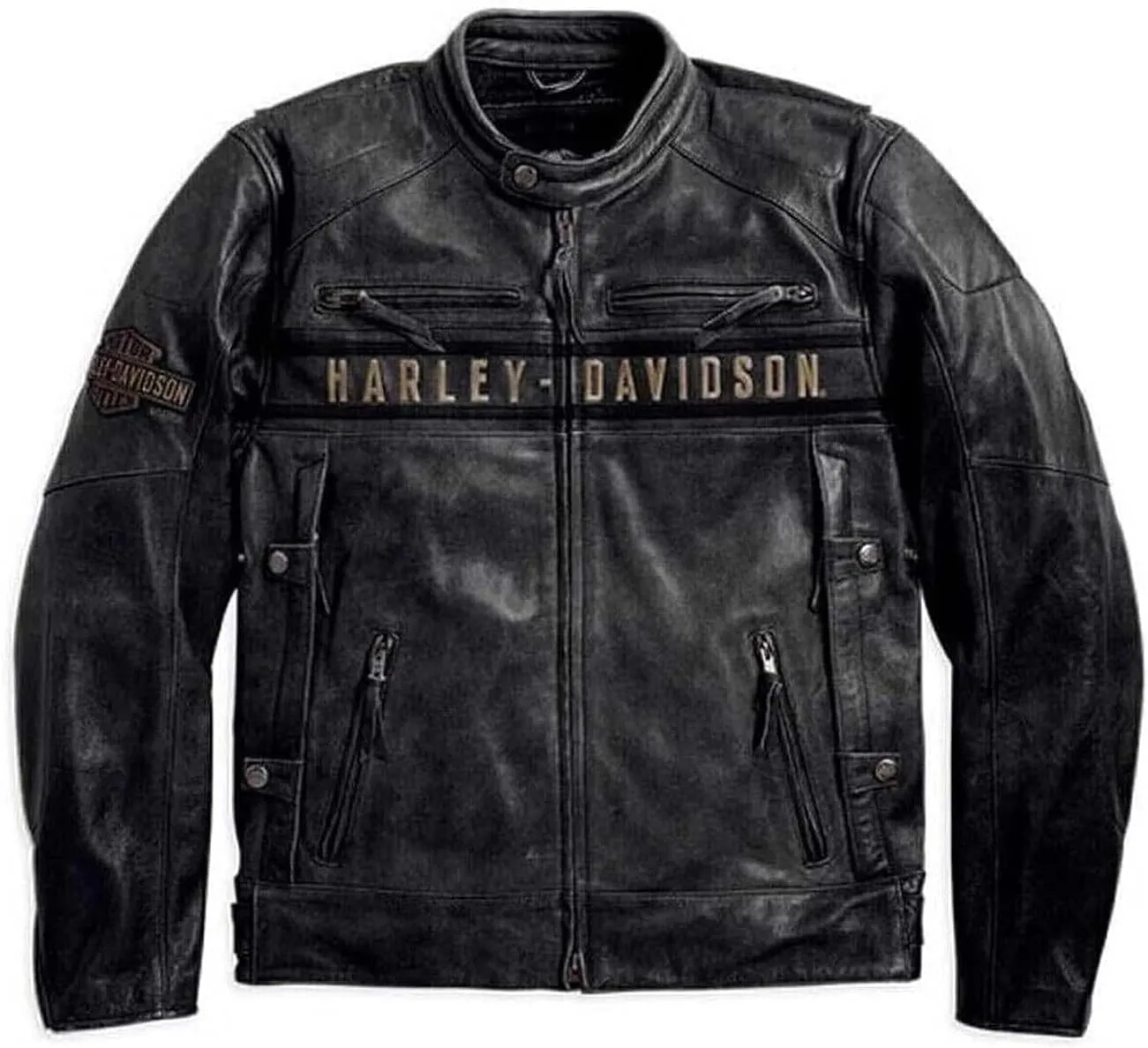 Men Classy Black Passing Link Triple Vent Vintage Moto Biker Leather Jacket for men